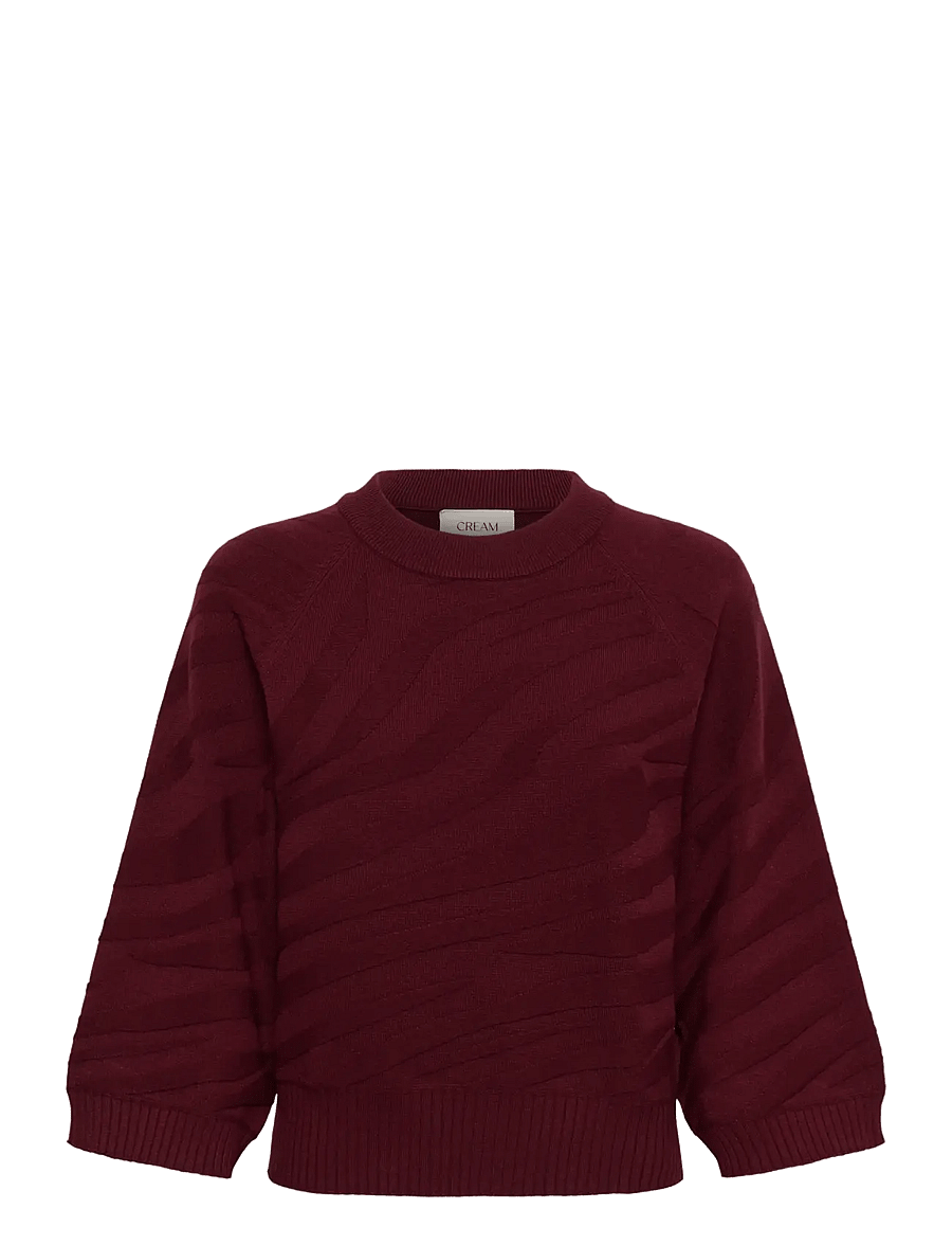 Cream - CRDela Knit Pullover - stickade tröjor - cabernet - 0
