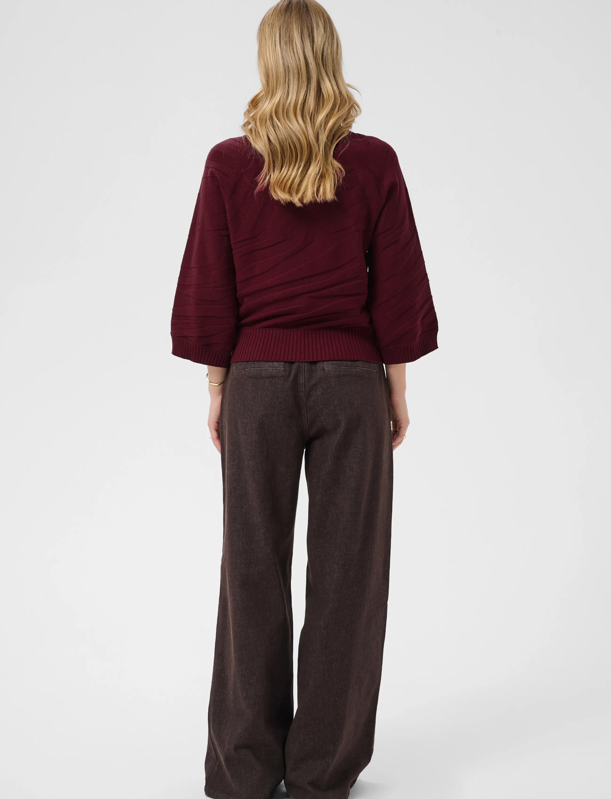 Cream - CRDela Knit Pullover - stickade tröjor - cabernet - 4