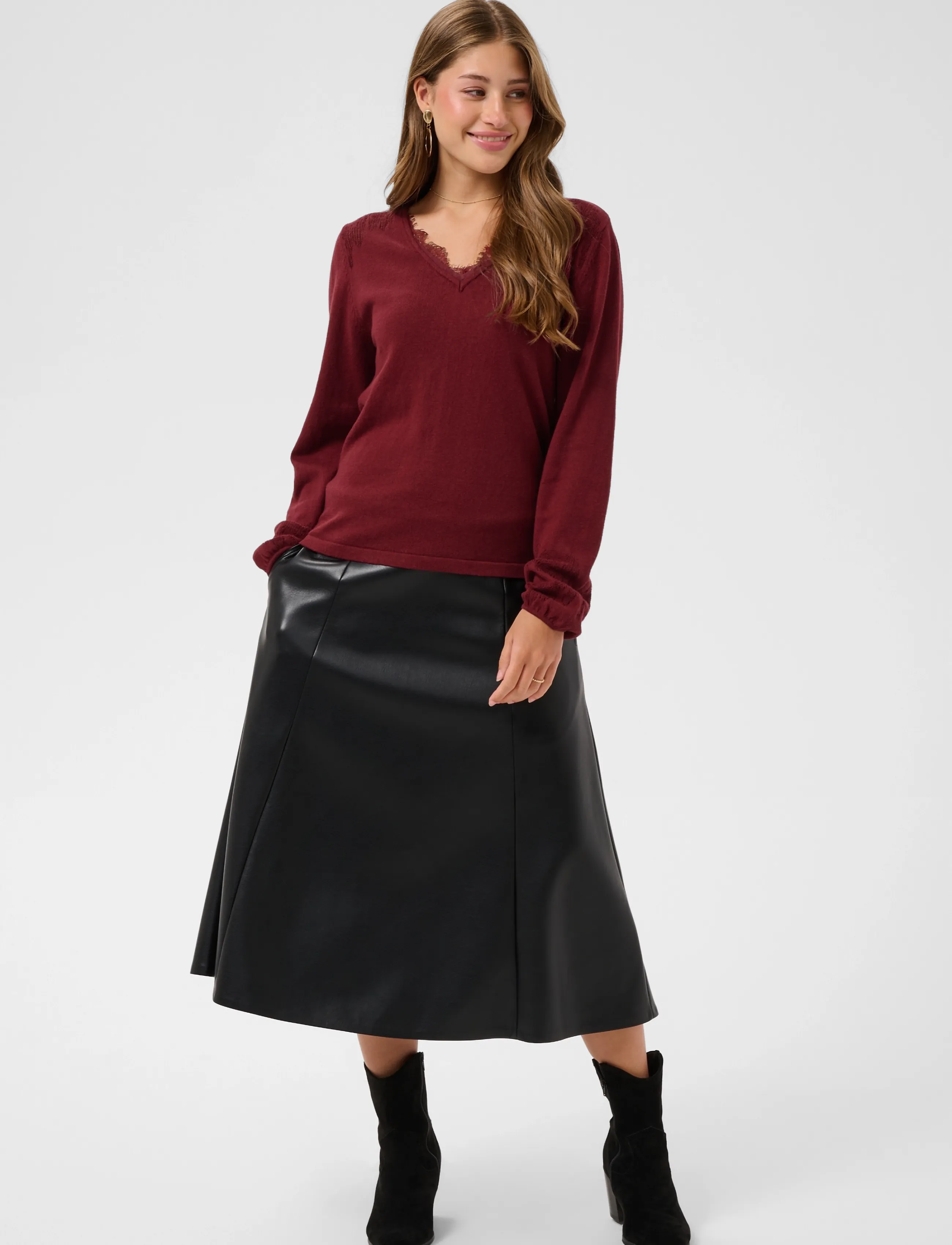 Cream - CRAnva Knit Pullover - cabernet - 3