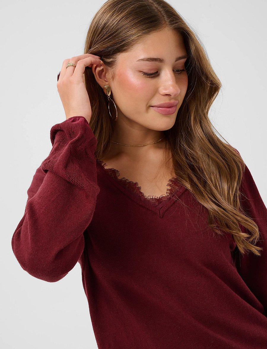 Cream - CRAnva Knit Pullover - cabernet - 5