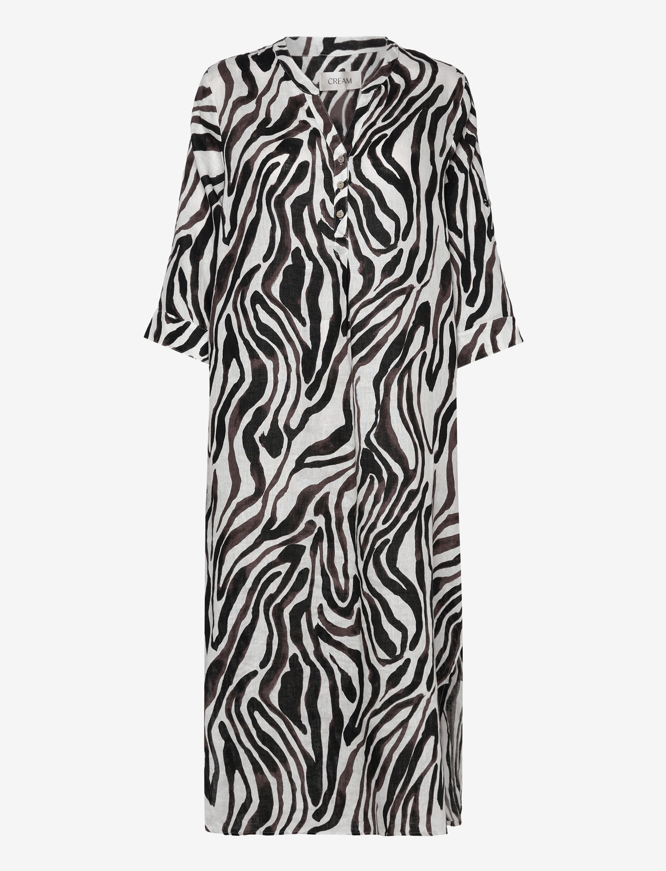 Cream - CRBellis Caftan DRess - maksikleidid - black white animal - 0