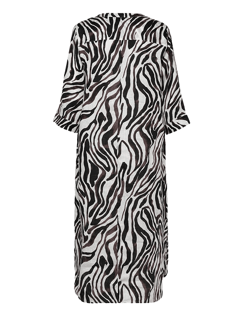 Cream - CRBellis Caftan DRess - maksikleidid - black white animal - 1