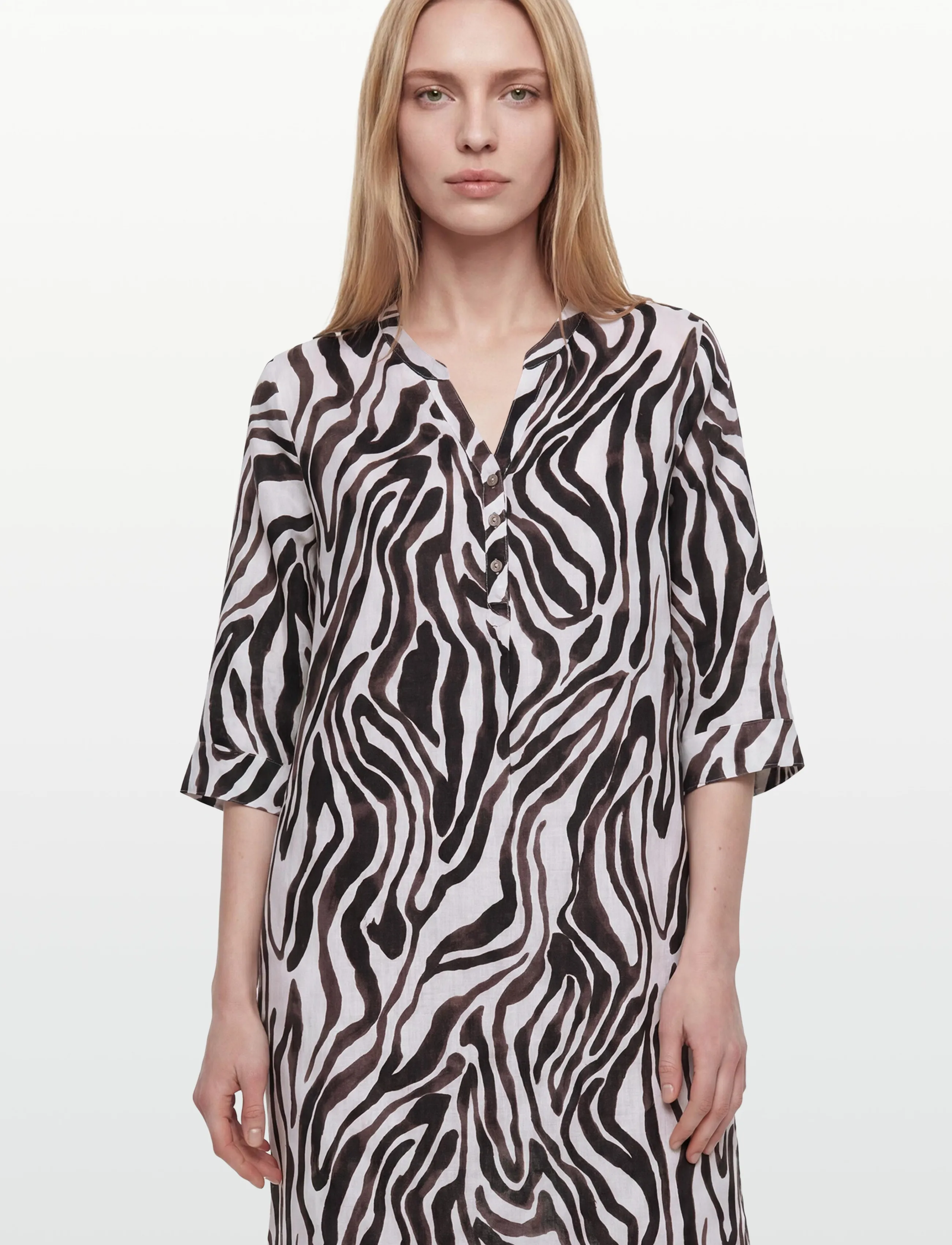 Cream - CRBellis Caftan DRess - maxiklänningar - black white animal - 4