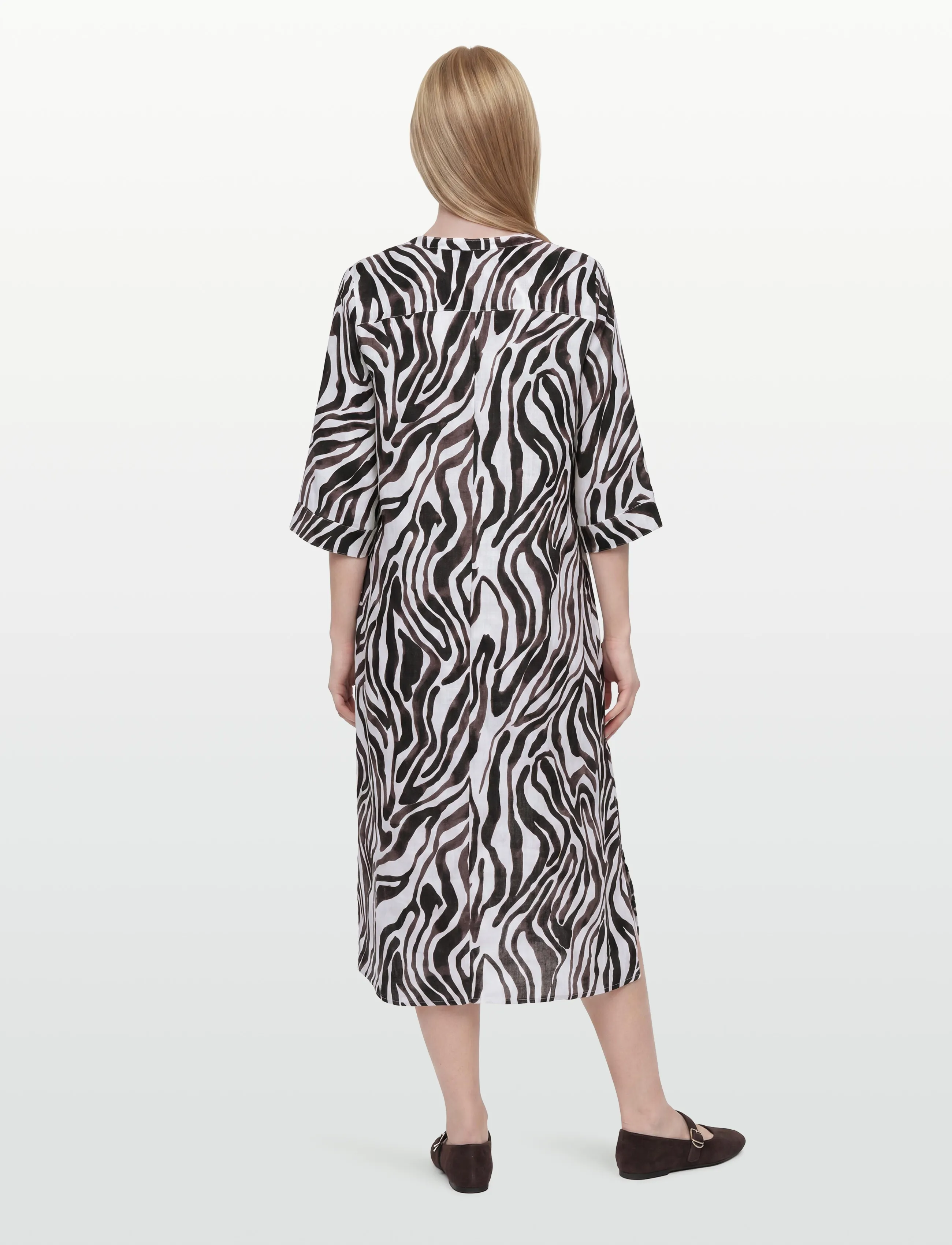 Cream - CRBellis Caftan DRess - maxiklänningar - black white animal - 5