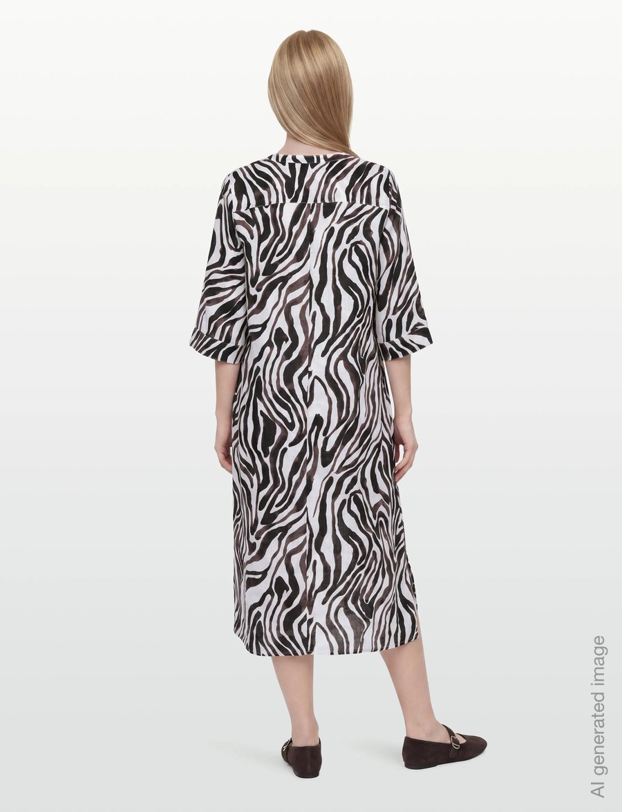 Cream - CRBellis Caftan DRess - maksikleidid - black white animal - 5