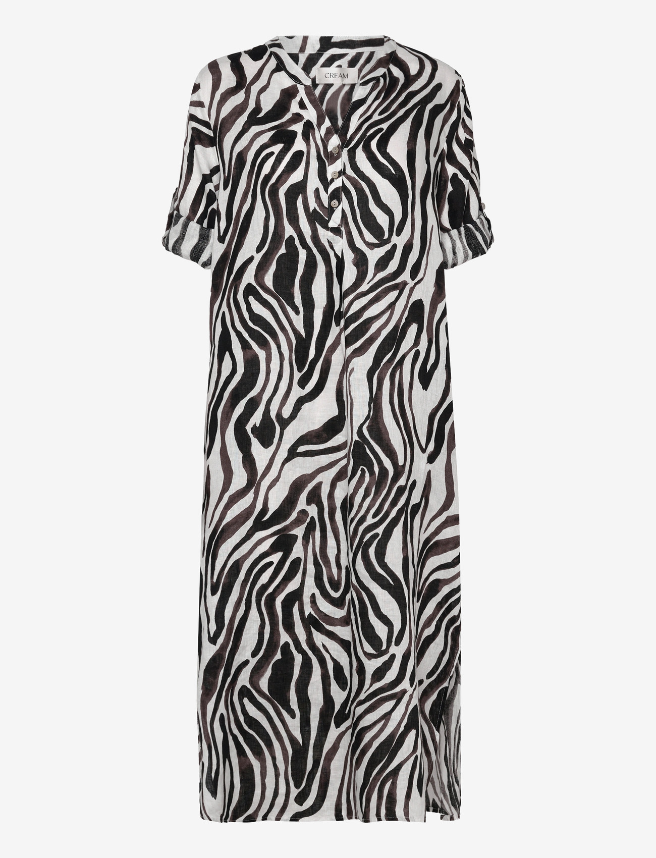 Cream - CRBellis Caftan DRess - maksikleidid - black white animal - 2