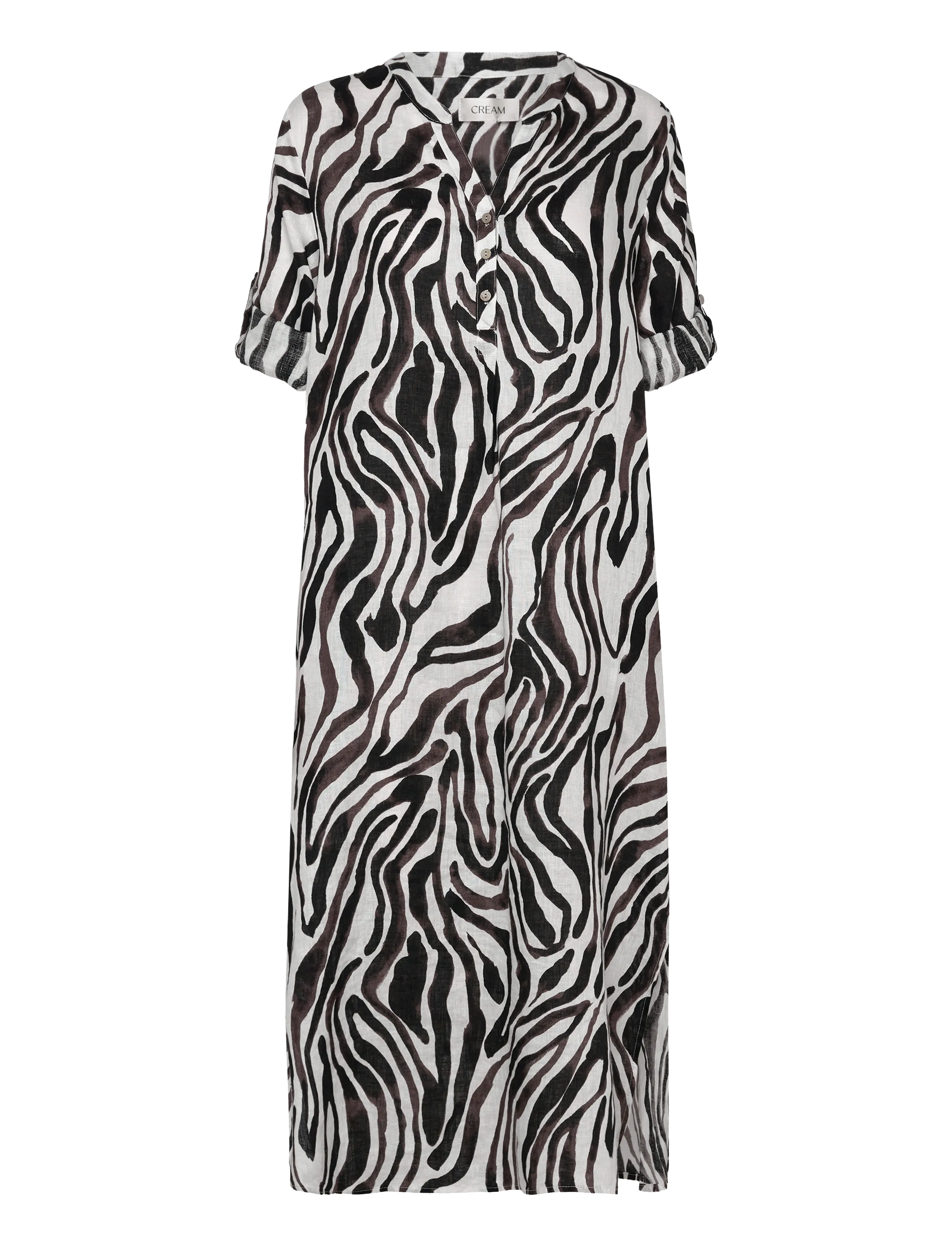 Cream - CRBellis Caftan DRess - maksikleidid - black white animal - 3