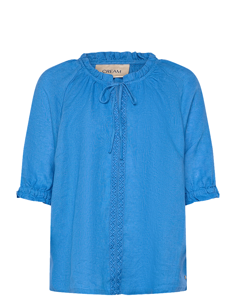 Cream - CRBellis Lace Blouse - lühikeste varrukatega pluusid - palace blue - 0