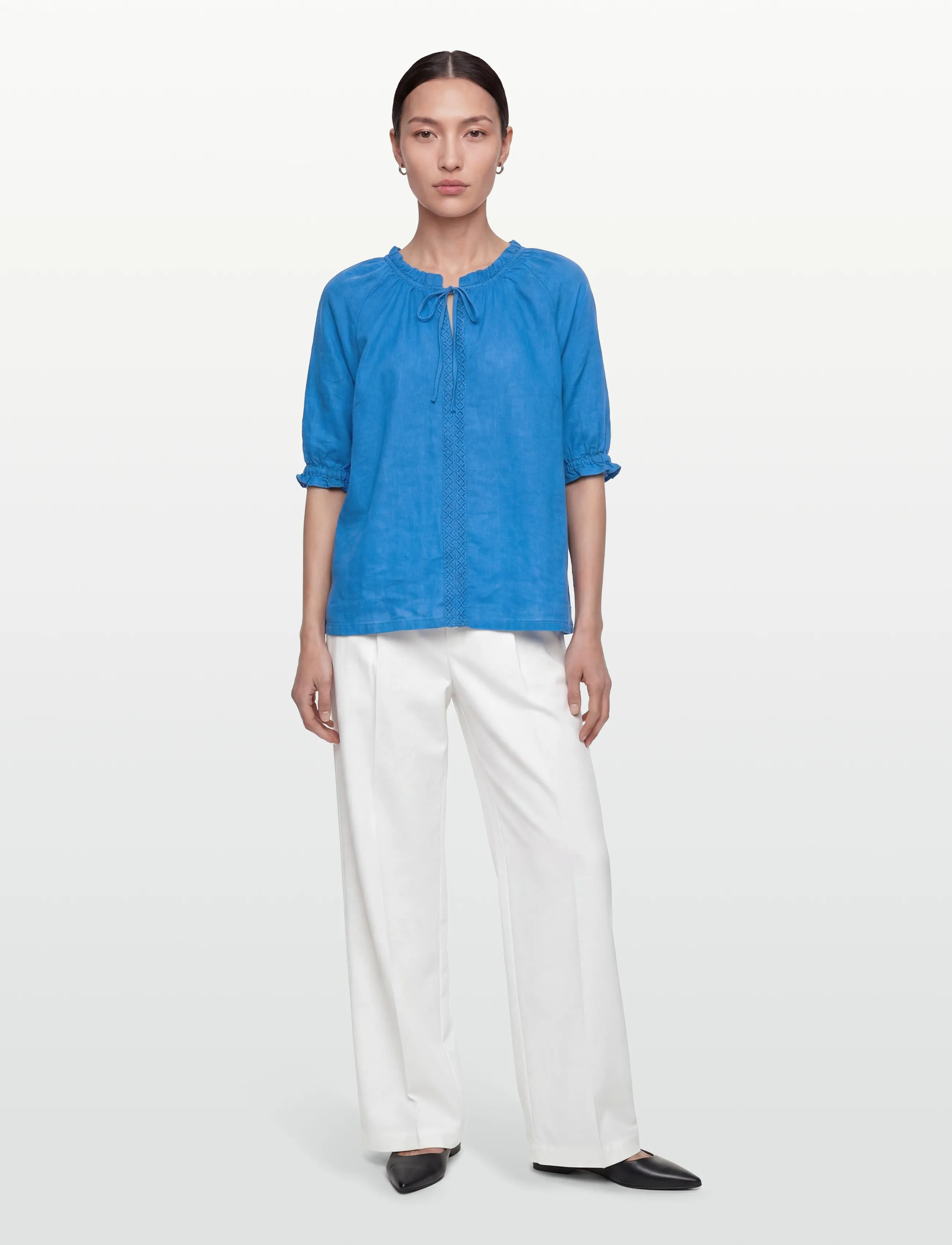 Cream Crbellis Lace Blouse, XS, Blouses, Blau - Short-sleeved, Frauen