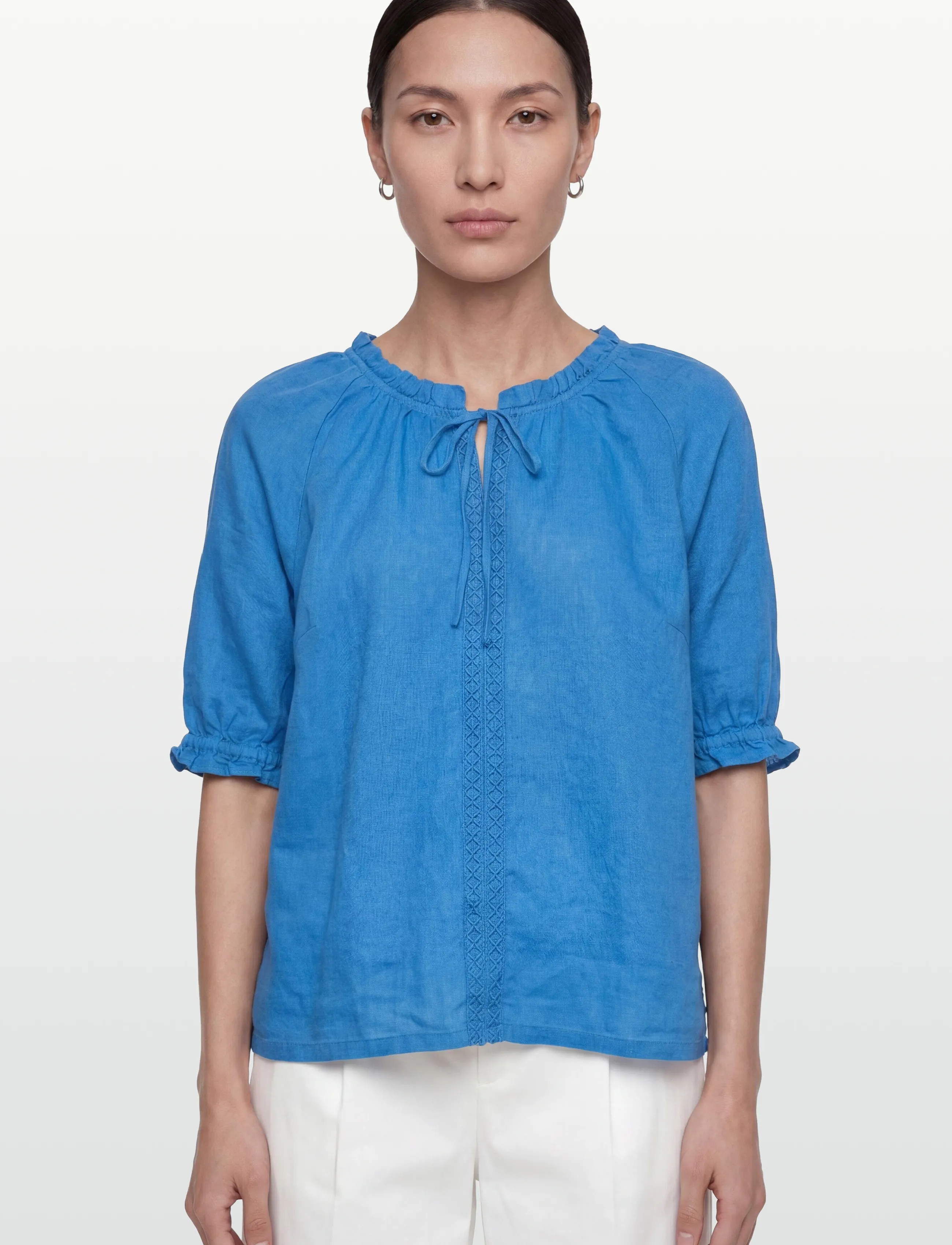 Cream - CRBellis Lace Blouse - kortärmade blusar - palace blue - 3