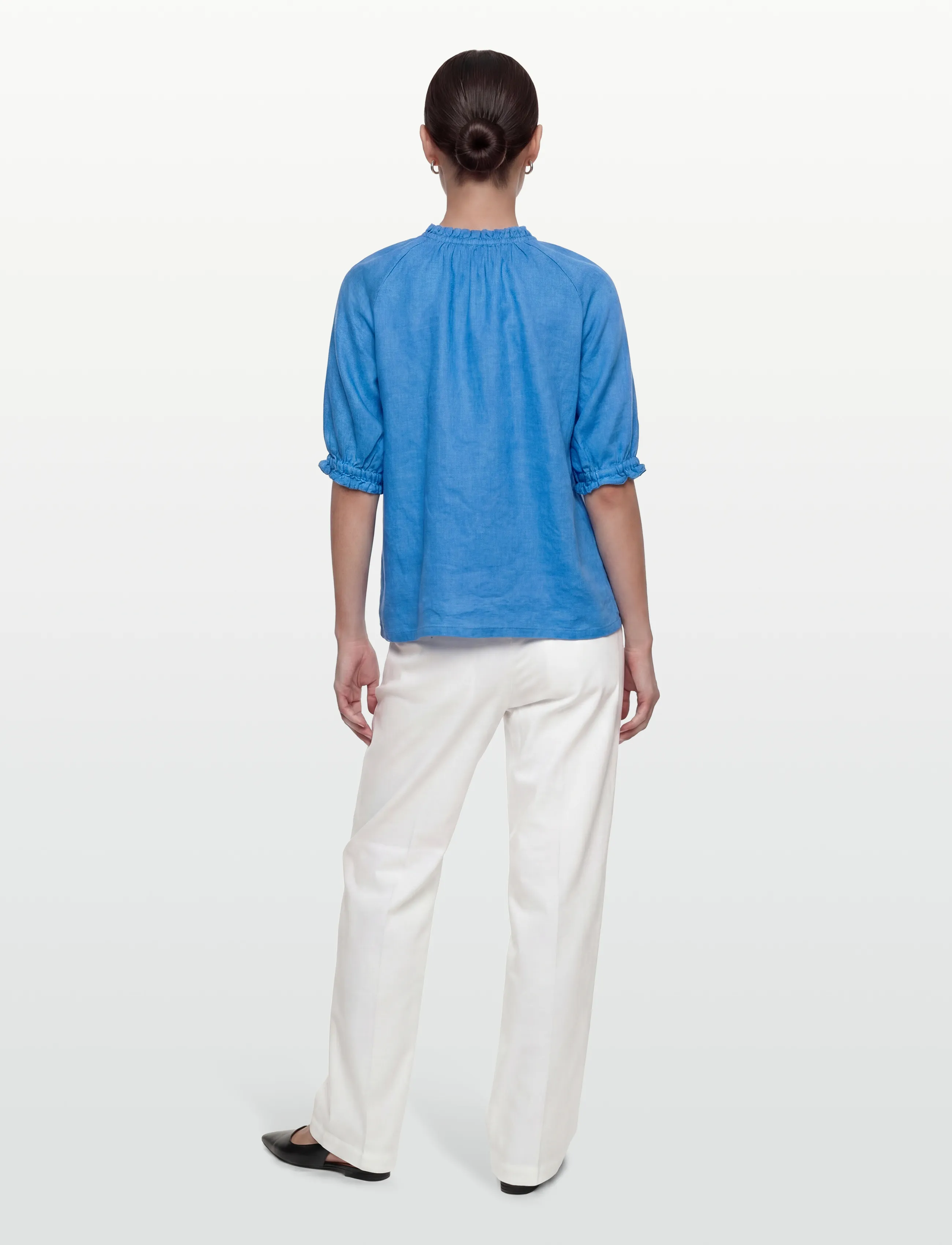 Cream - CRBellis Lace Blouse - kortärmade blusar - palace blue - 4