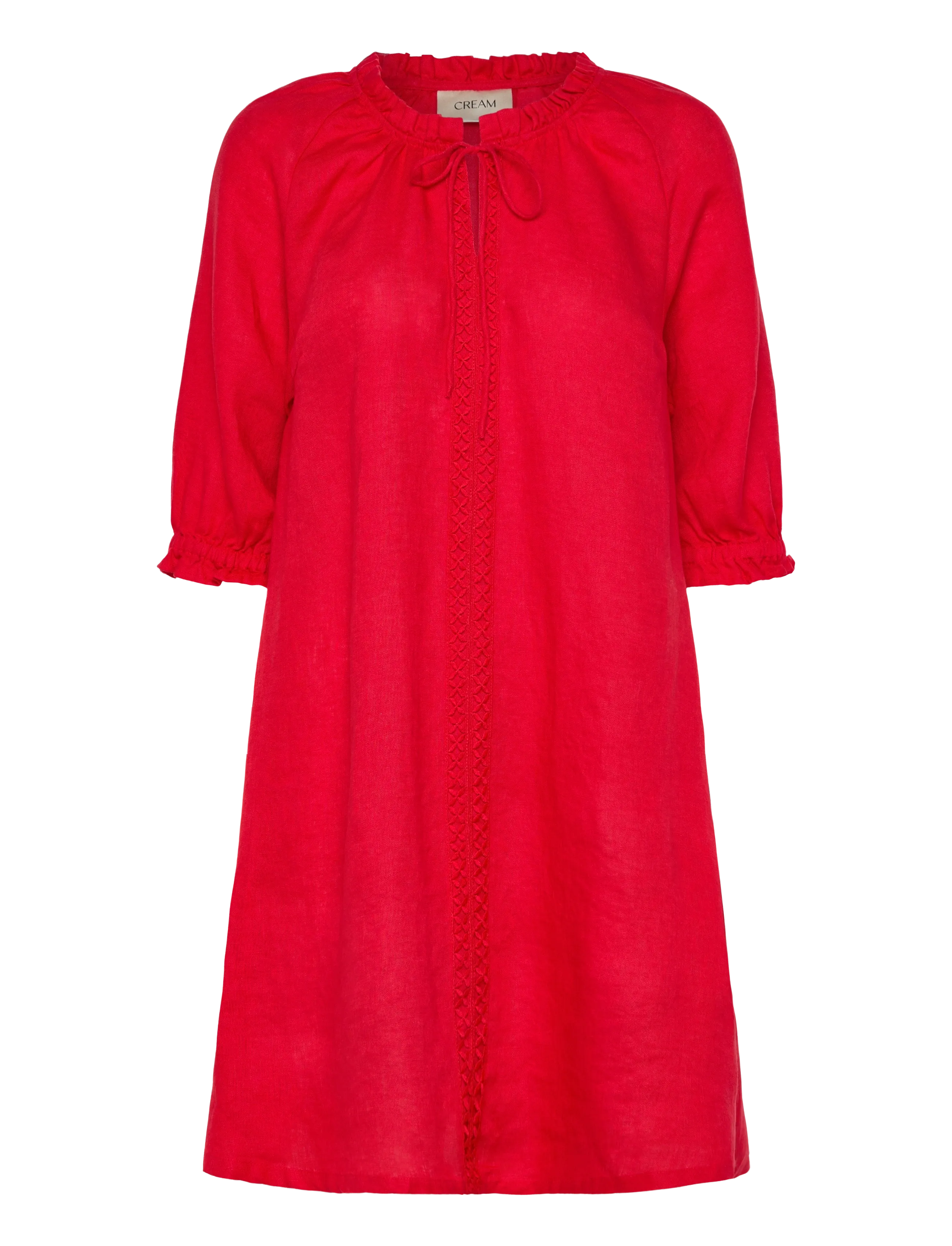 Cream CRBellis Lace Dress Short - Cream - HIGH RISK RED / red