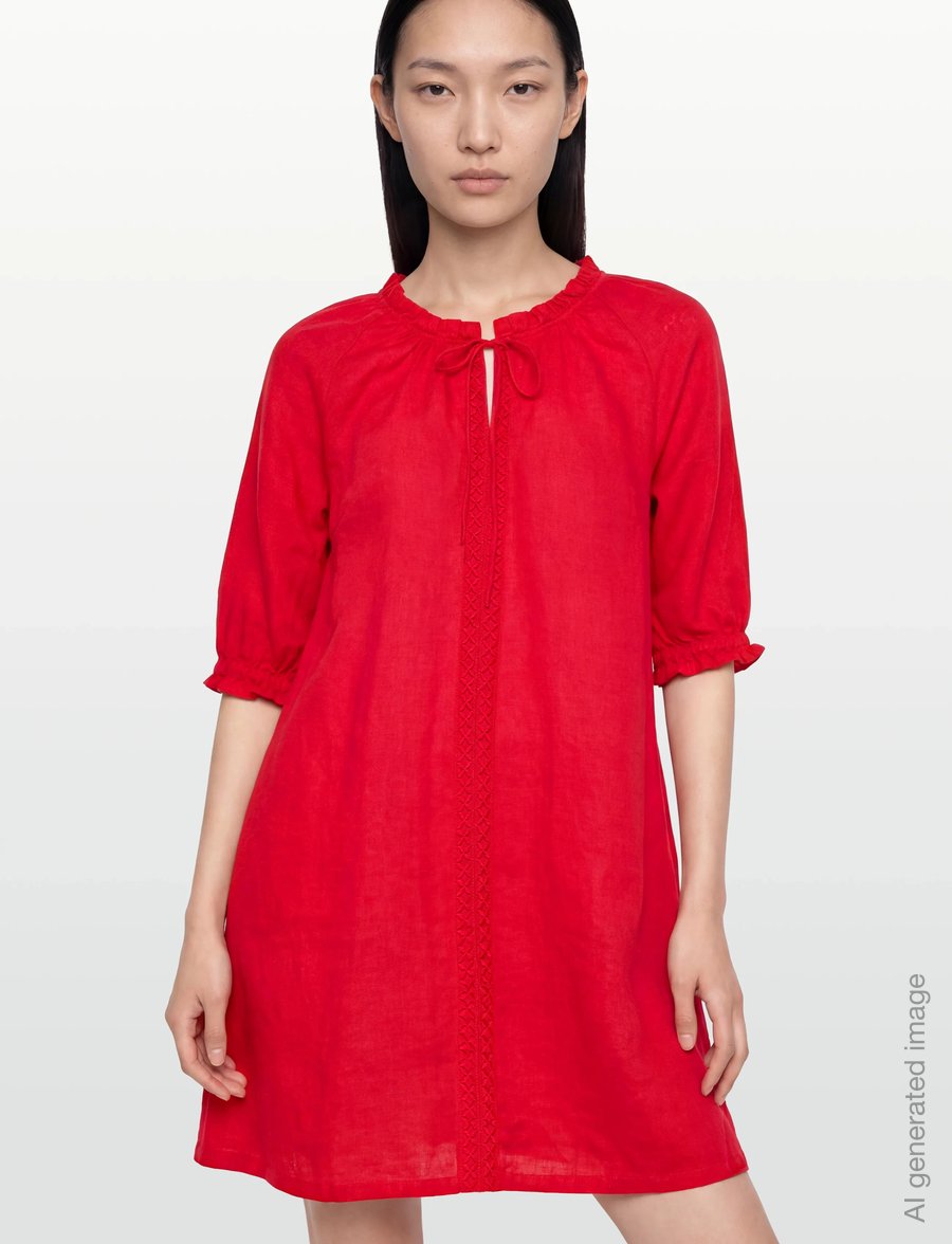 Cream - CRBellis Lace Dress Short - spitzenkleider - high risk red - 3