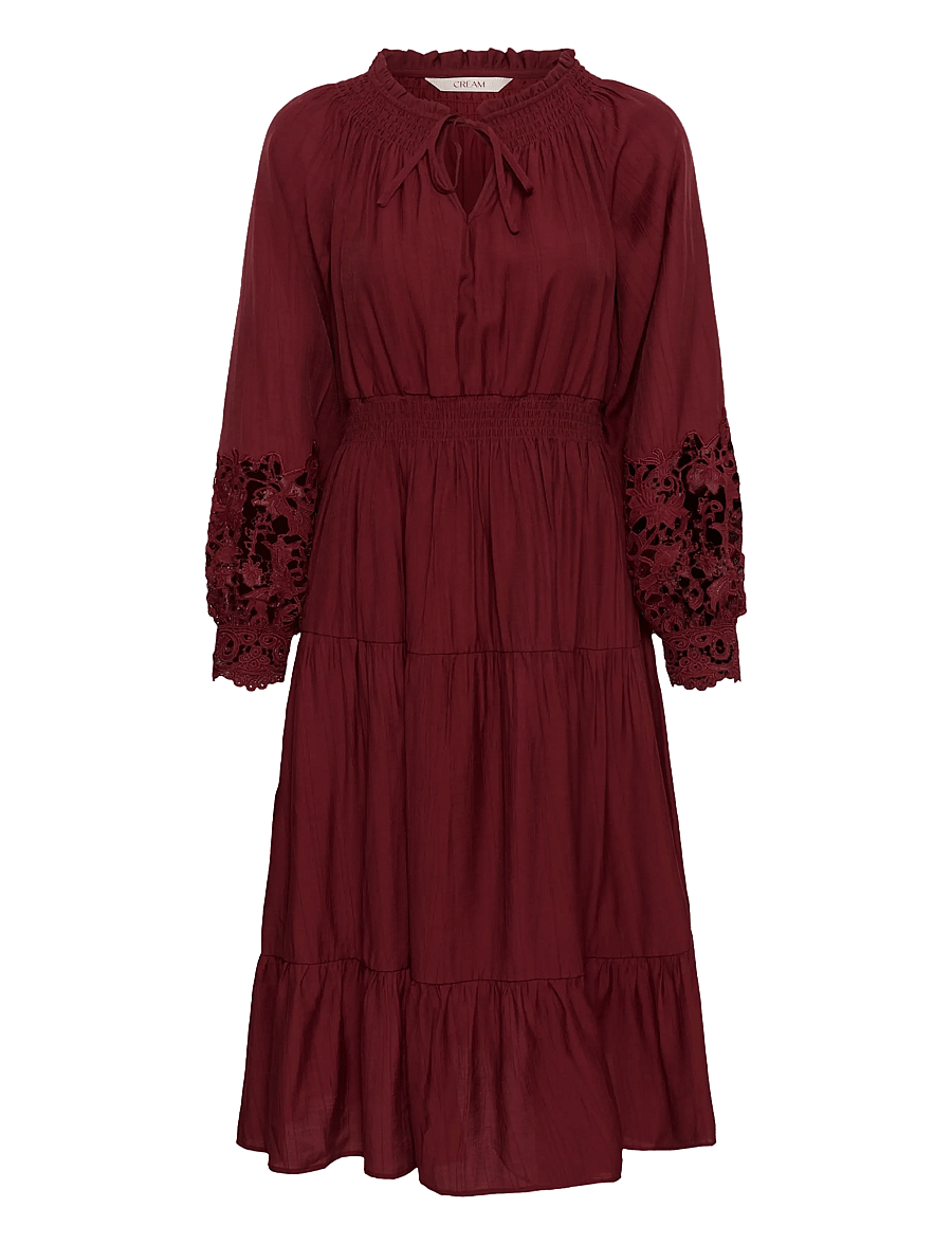 Cream - CRTina Dress - midi dresses - cabernet - 0