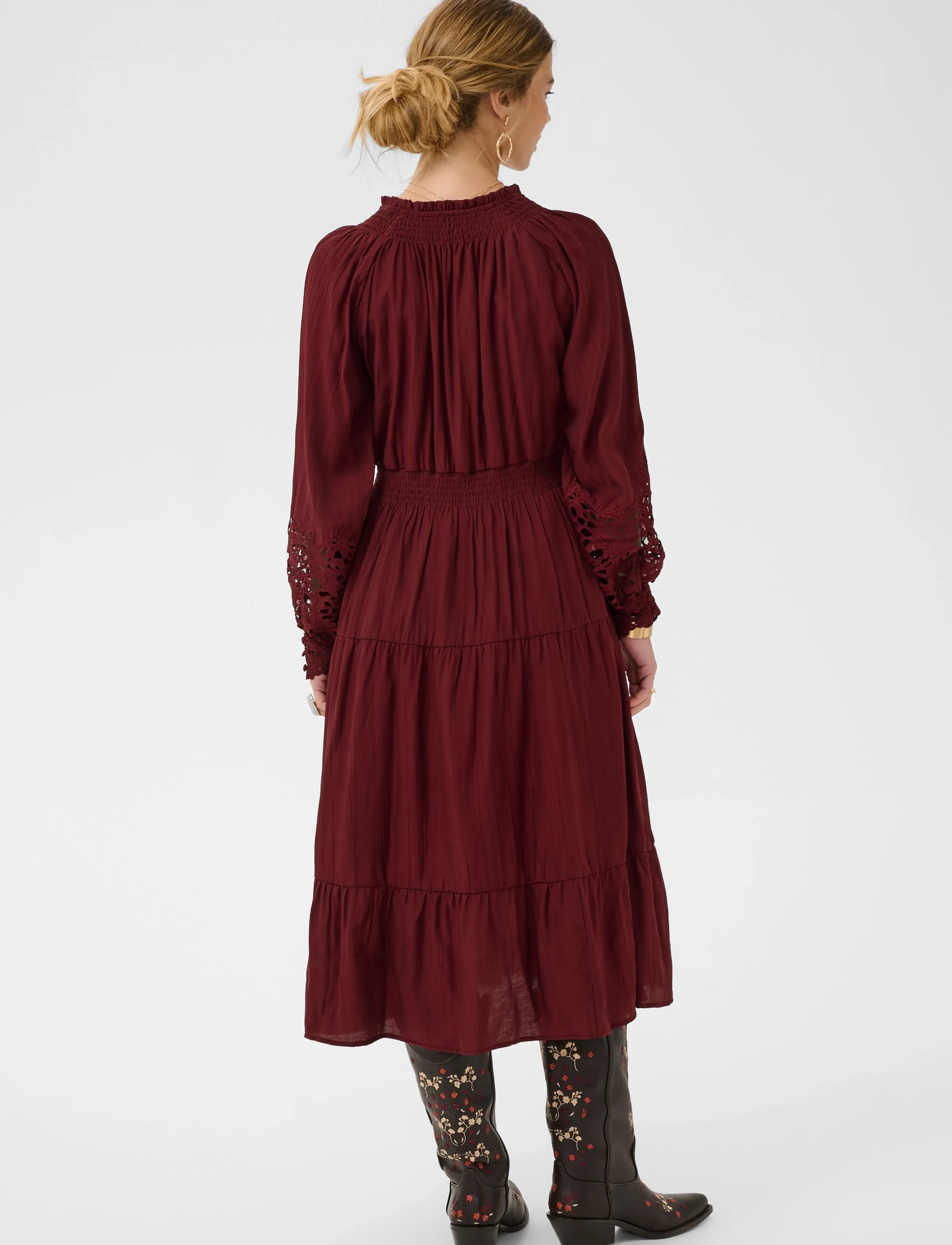Cream - CRTina Dress - midi dresses - cabernet - 3