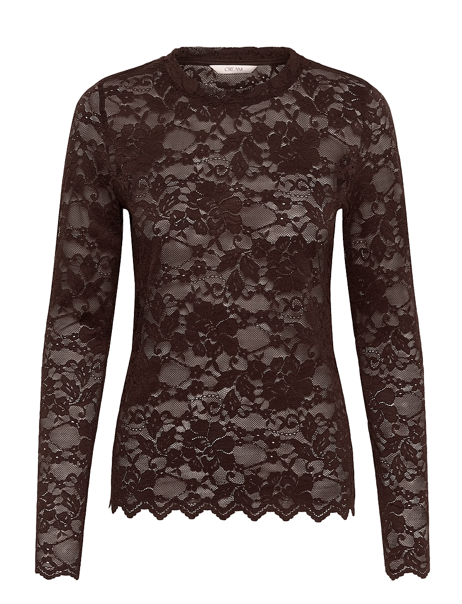 Cream - CRPitia Lace Blouse - langärmelige blusen - java - 0