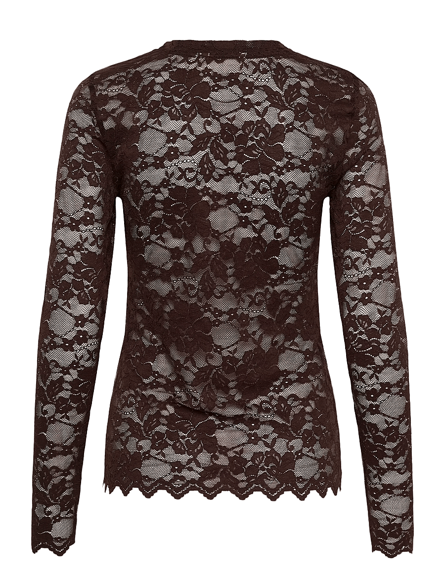 Cream - CRPitia Lace Blouse - langärmelige blusen - java - 1