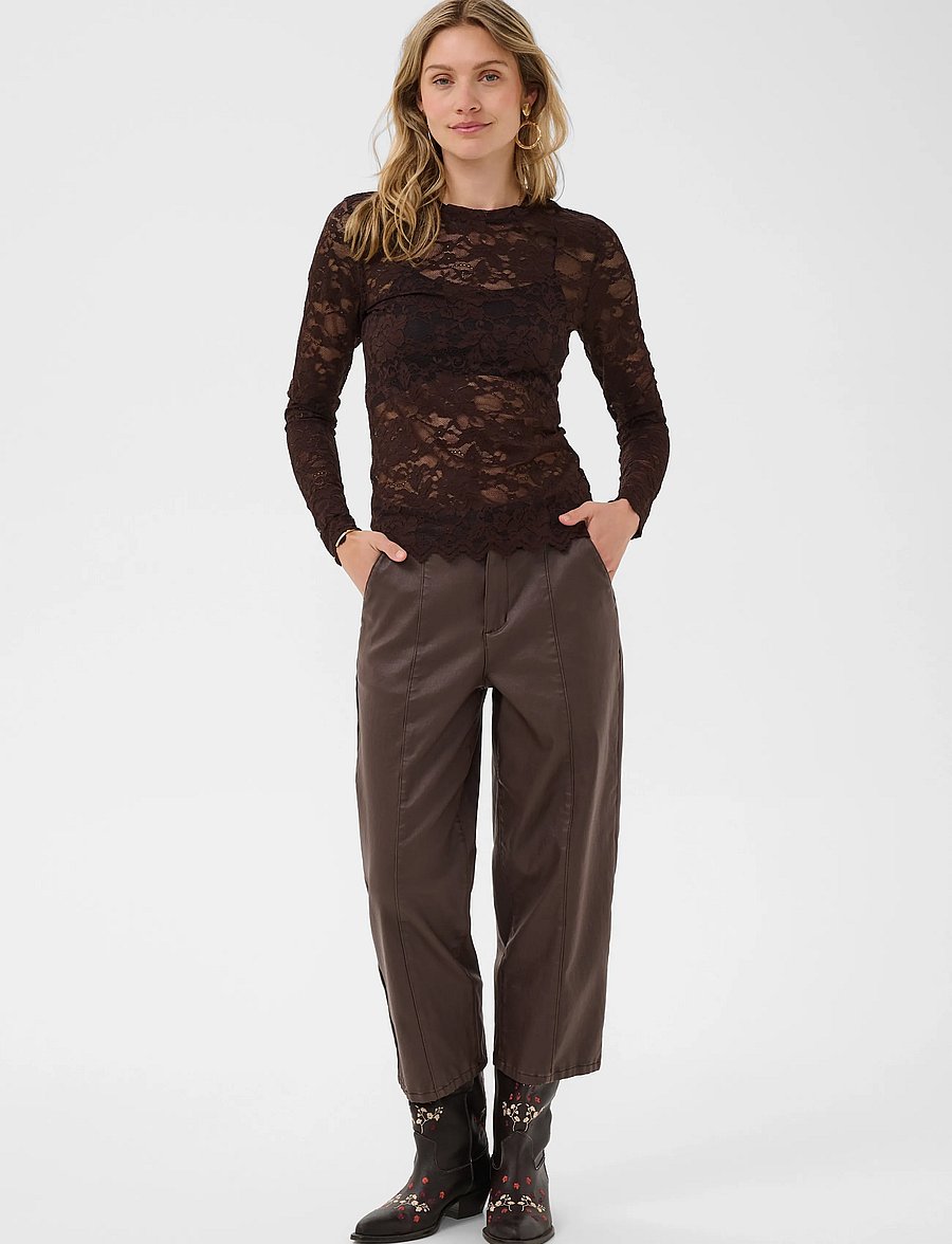 Cream - CRPitia Lace Blouse - langärmelige blusen - java - 3