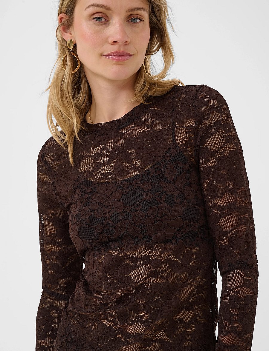 Cream - CRPitia Lace Blouse - langärmelige blusen - java - 5
