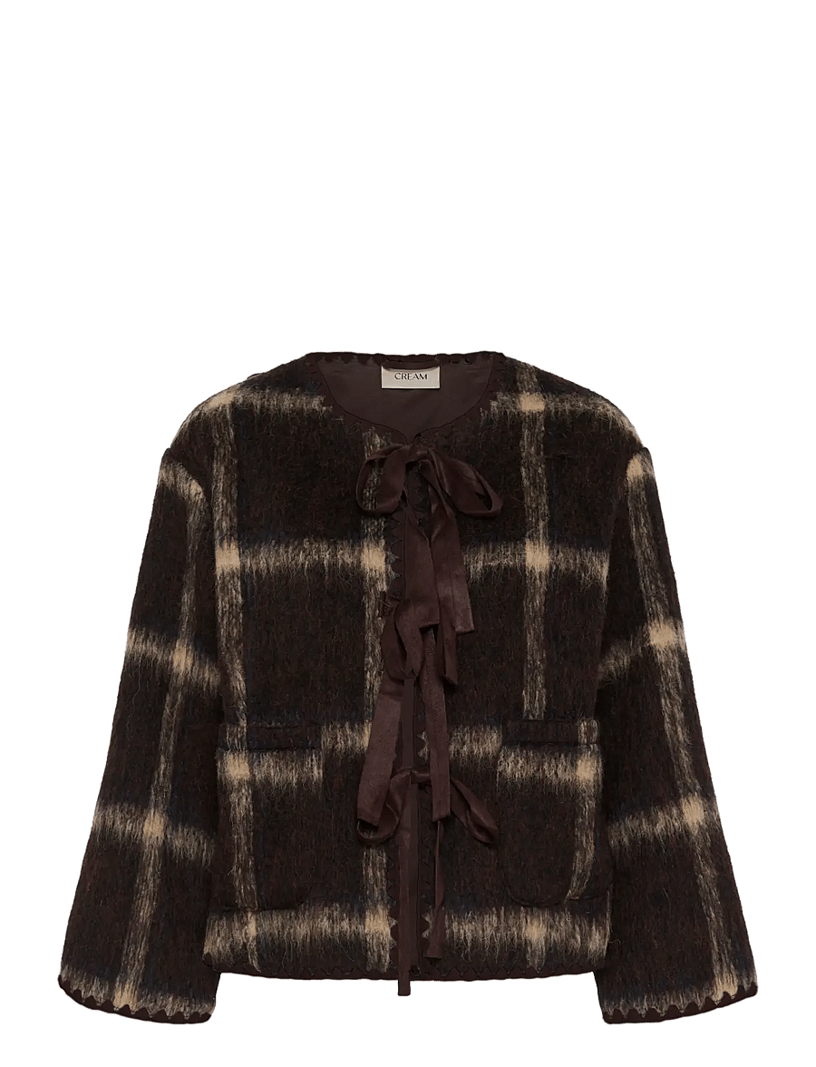 Cream - CRAnnica Jacket - wool jackets - java check - 0