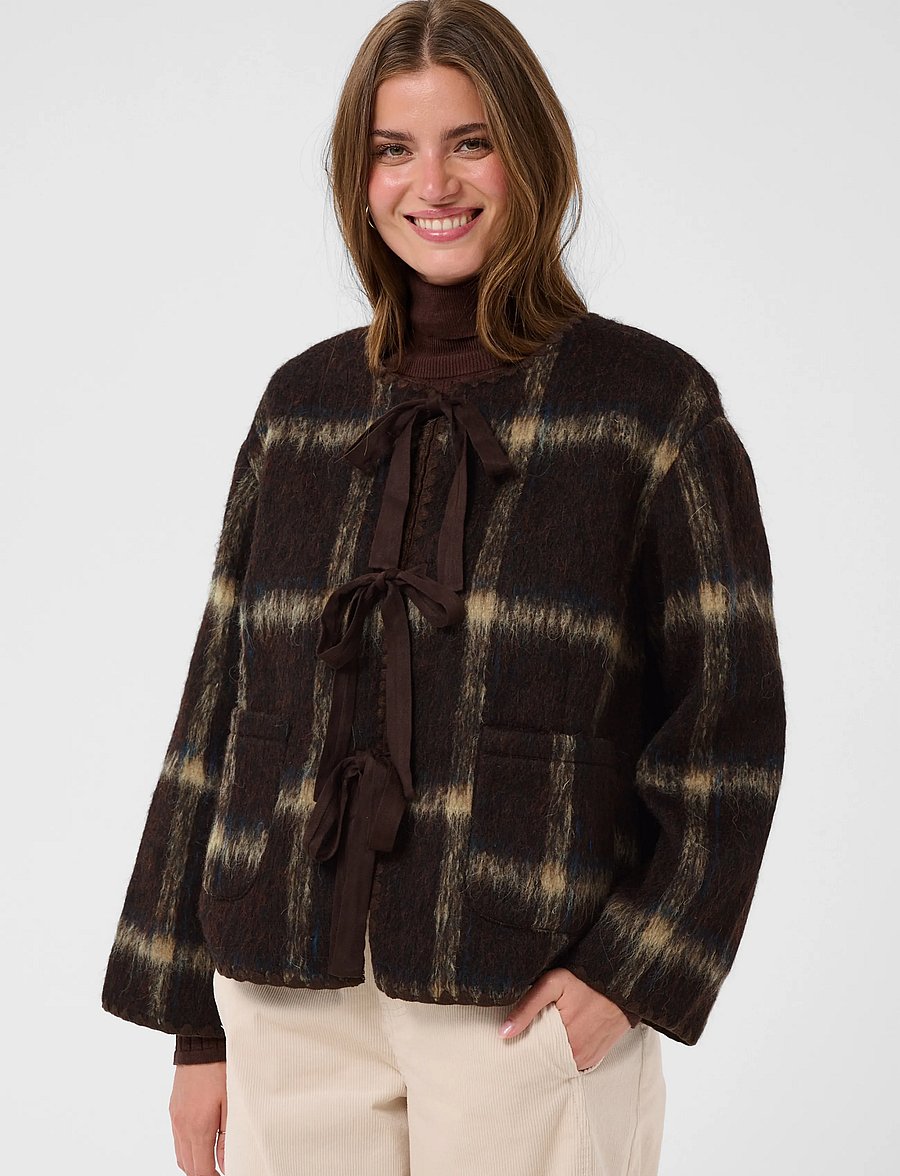 Cream - CRAnnica Jacket - wool jackets - java check - 2