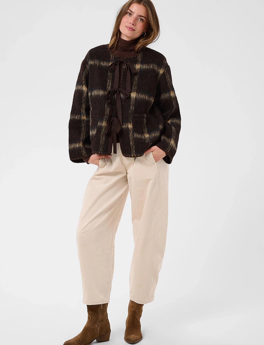 Cream - CRAnnica Jacket - wool jackets - java check - 3