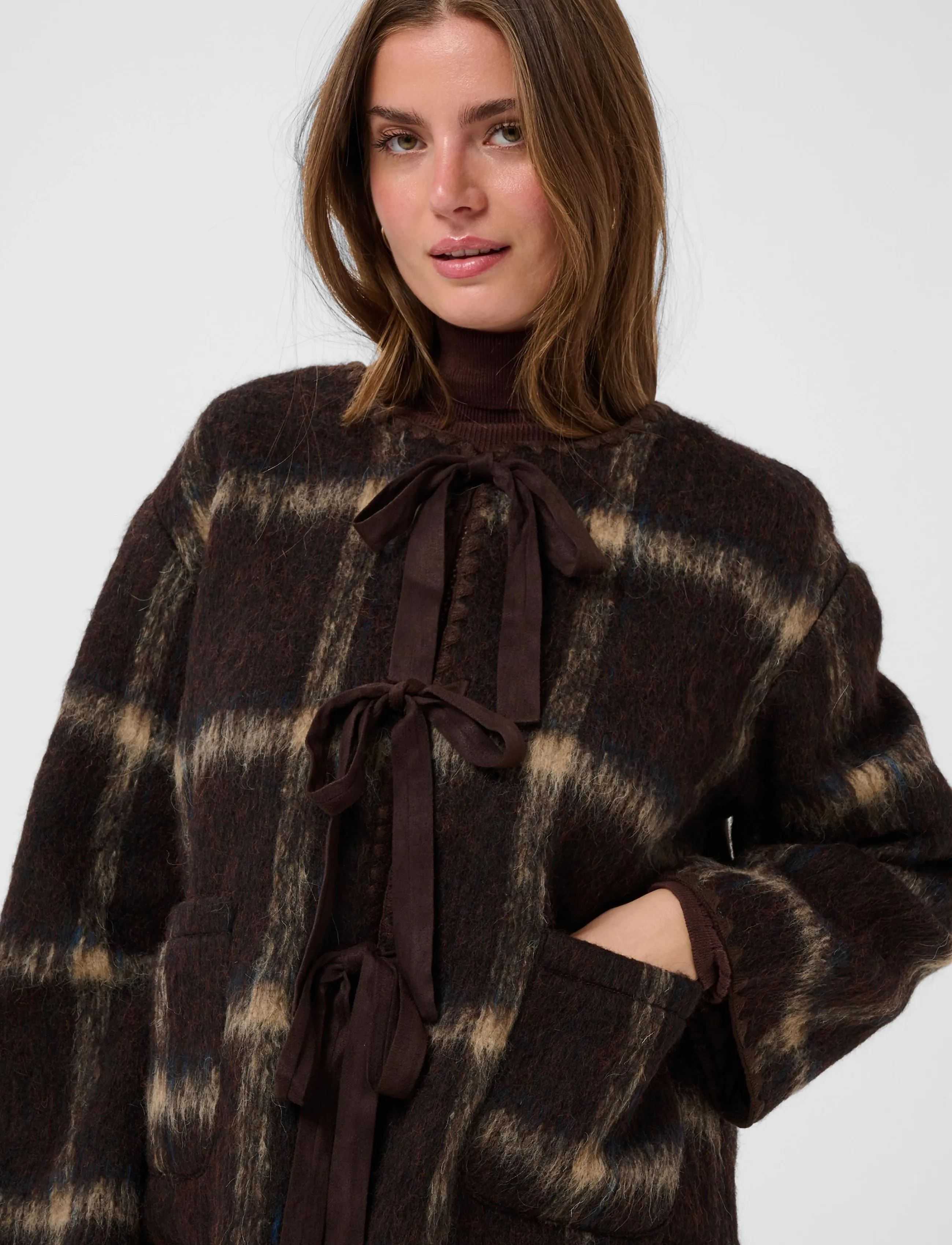 Cream - CRAnnica Jacket - wool jackets - java check - 5