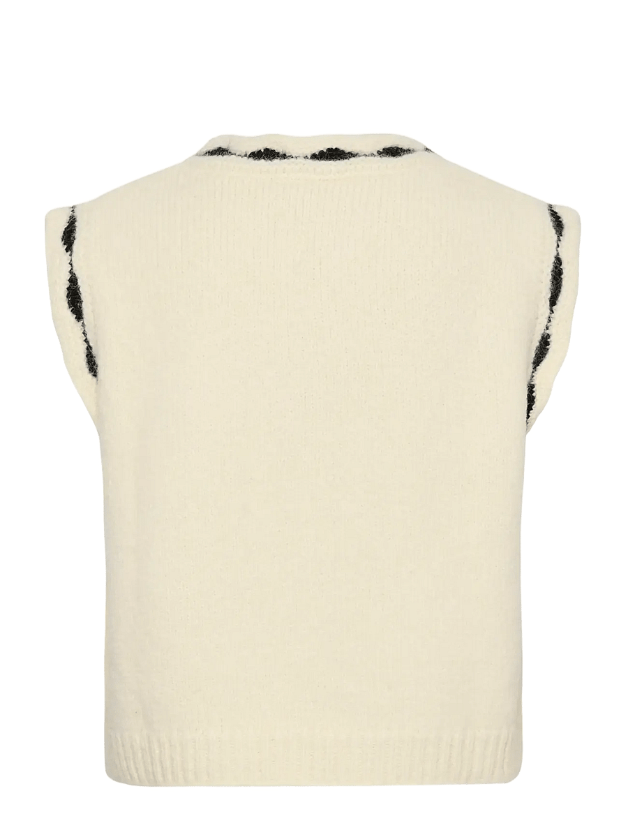 Cream - CRRosy Knit Slipover - stickade västar - whisper white - 1
