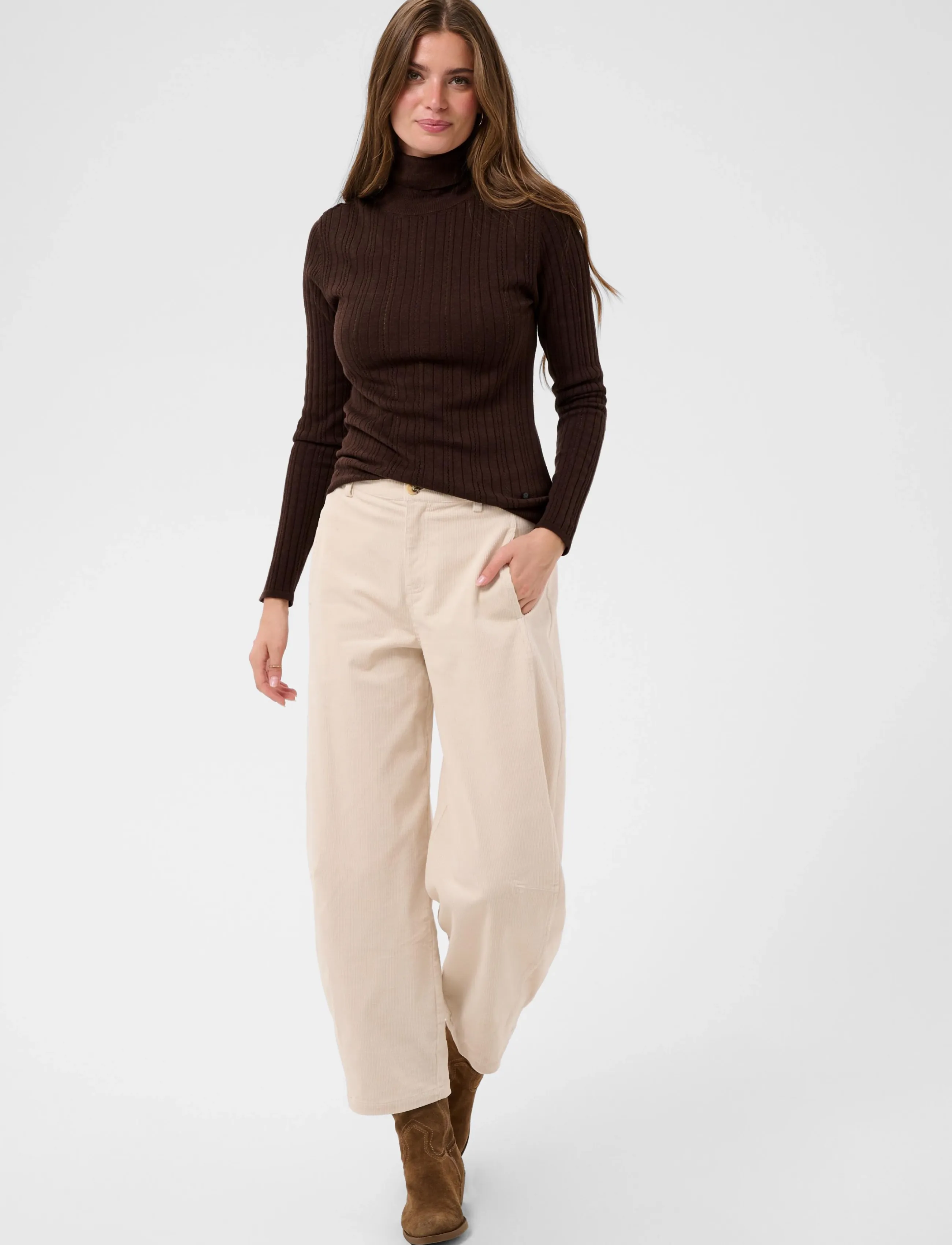 Cream - CRPeloa Knit Rollneck - polotröjor - java - 3