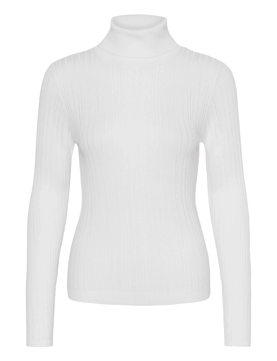 Cream - CRPeloa Knit Rollneck - polotröjor - whisper white - 0