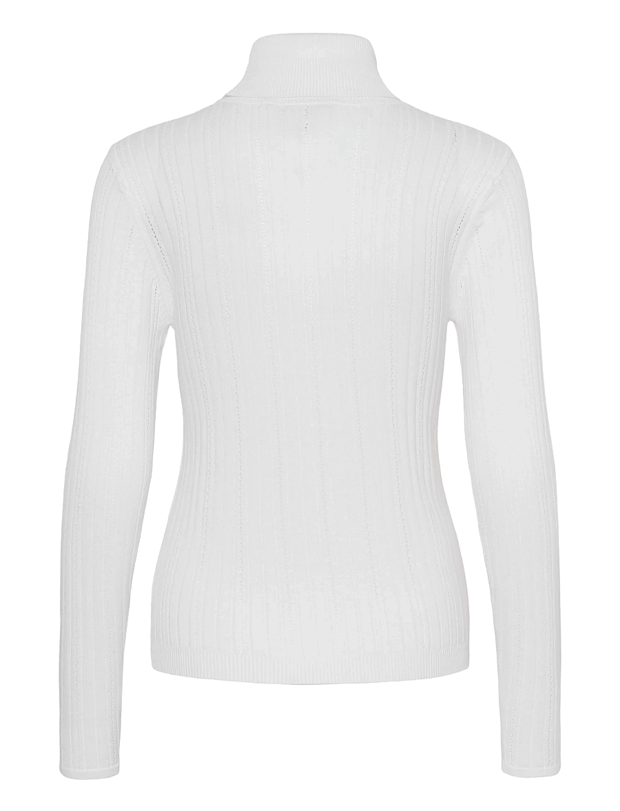 Cream - CRPeloa Knit Rollneck - polotröjor - whisper white - 1