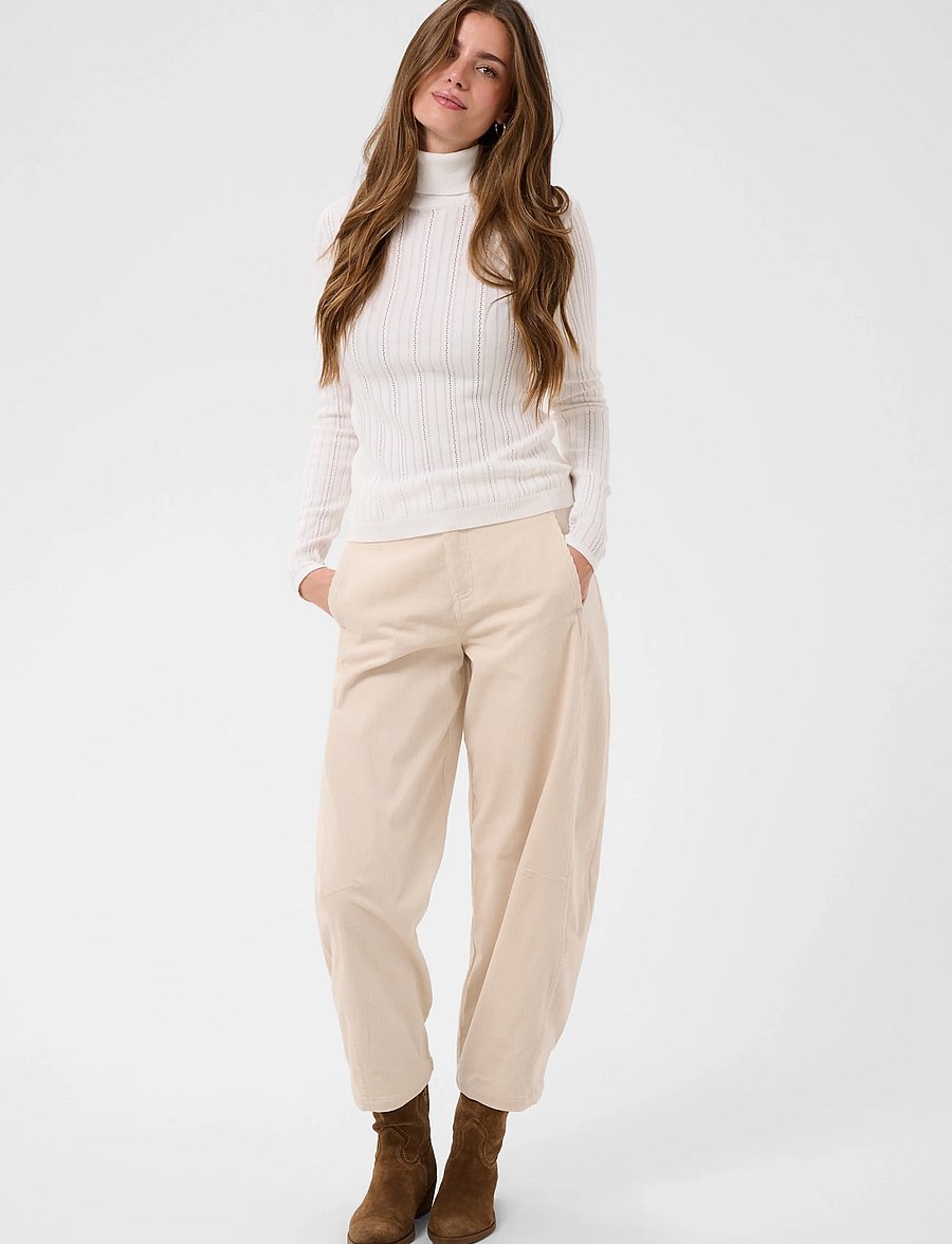 Cream - CRPeloa Knit Rollneck - polotröjor - whisper white - 3