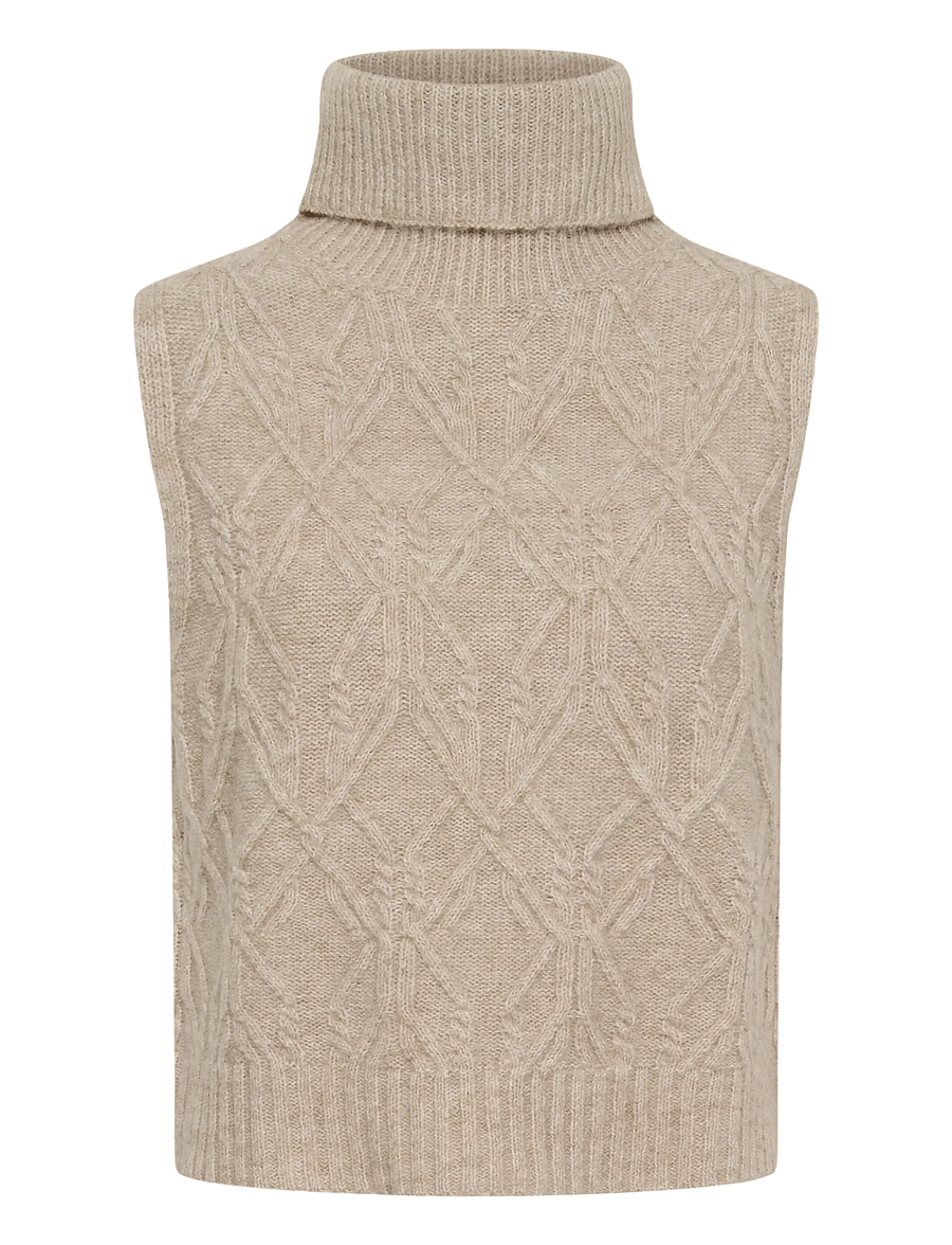 Cream - CRElsie Knit Slipover - strickwesten - light brown lentil melange - 0