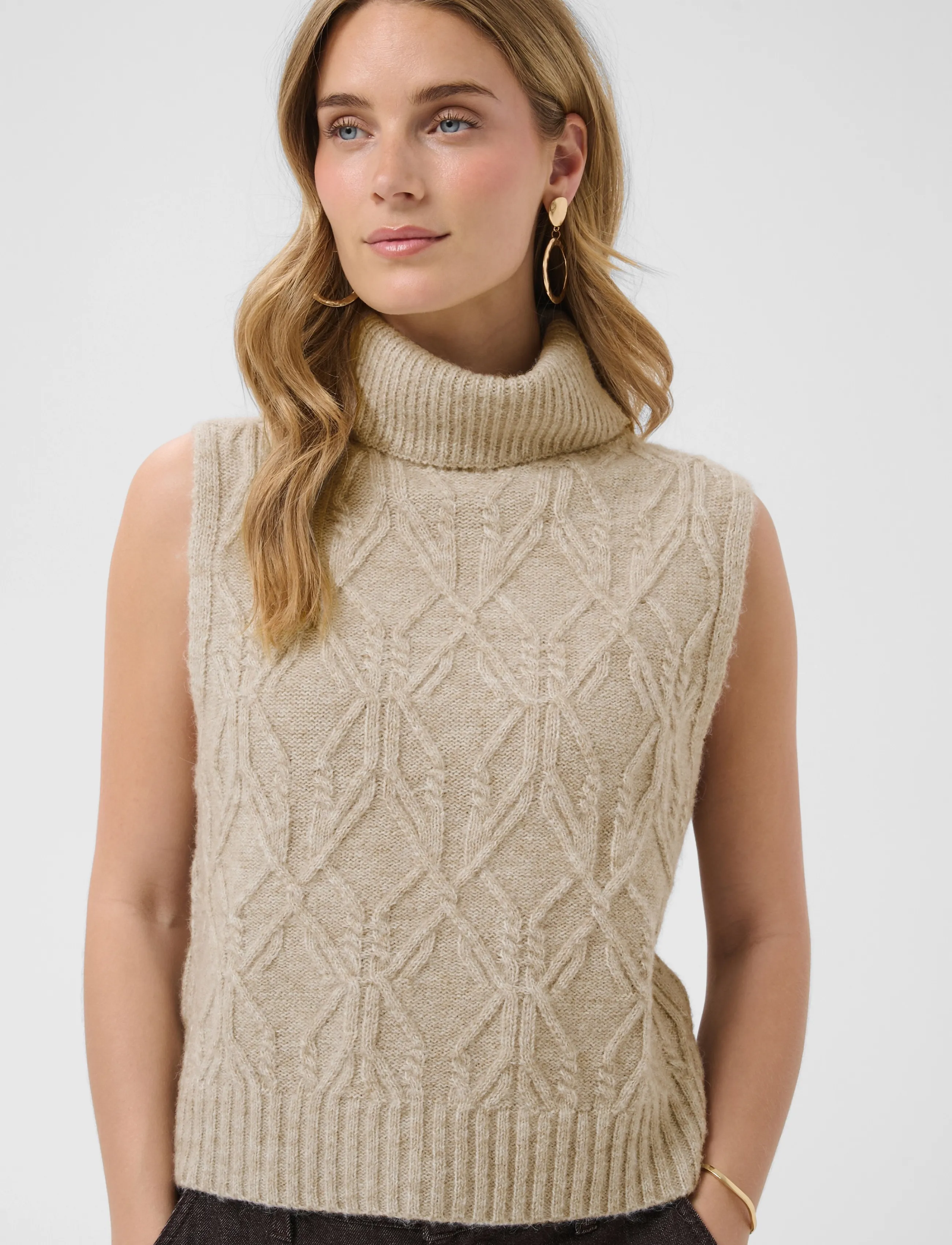 Cream - CRElsie Knit Slipover - strickwesten - light brown lentil melange - 5