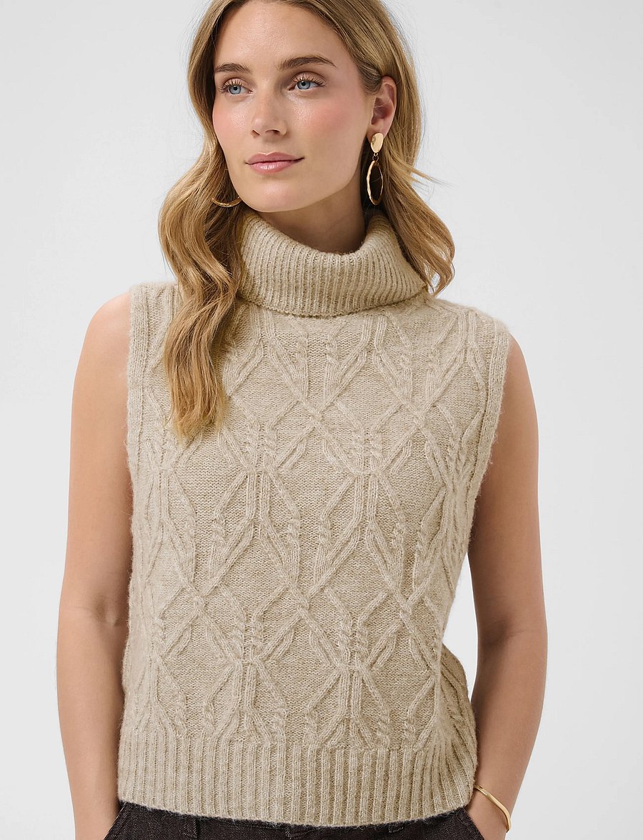 Cream - CRElsie Knit Slipover - strickwesten - light brown lentil melange - 5