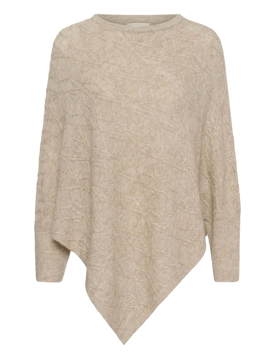 Cream - CRElsie Knit Poncho - pontšod ja keebid - light brown lentil melange - 0
