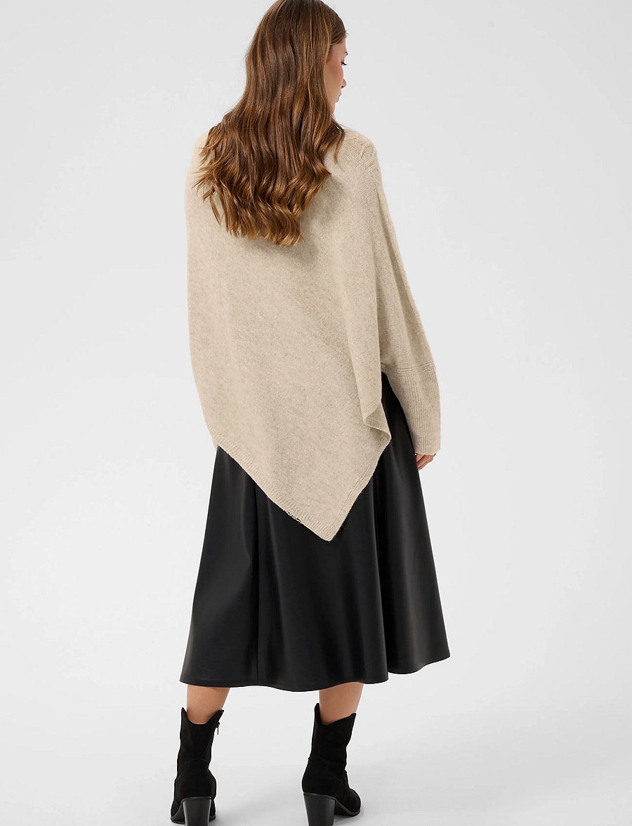 Cream - CRElsie Knit Poncho - pontšod ja keebid - light brown lentil melange - 4