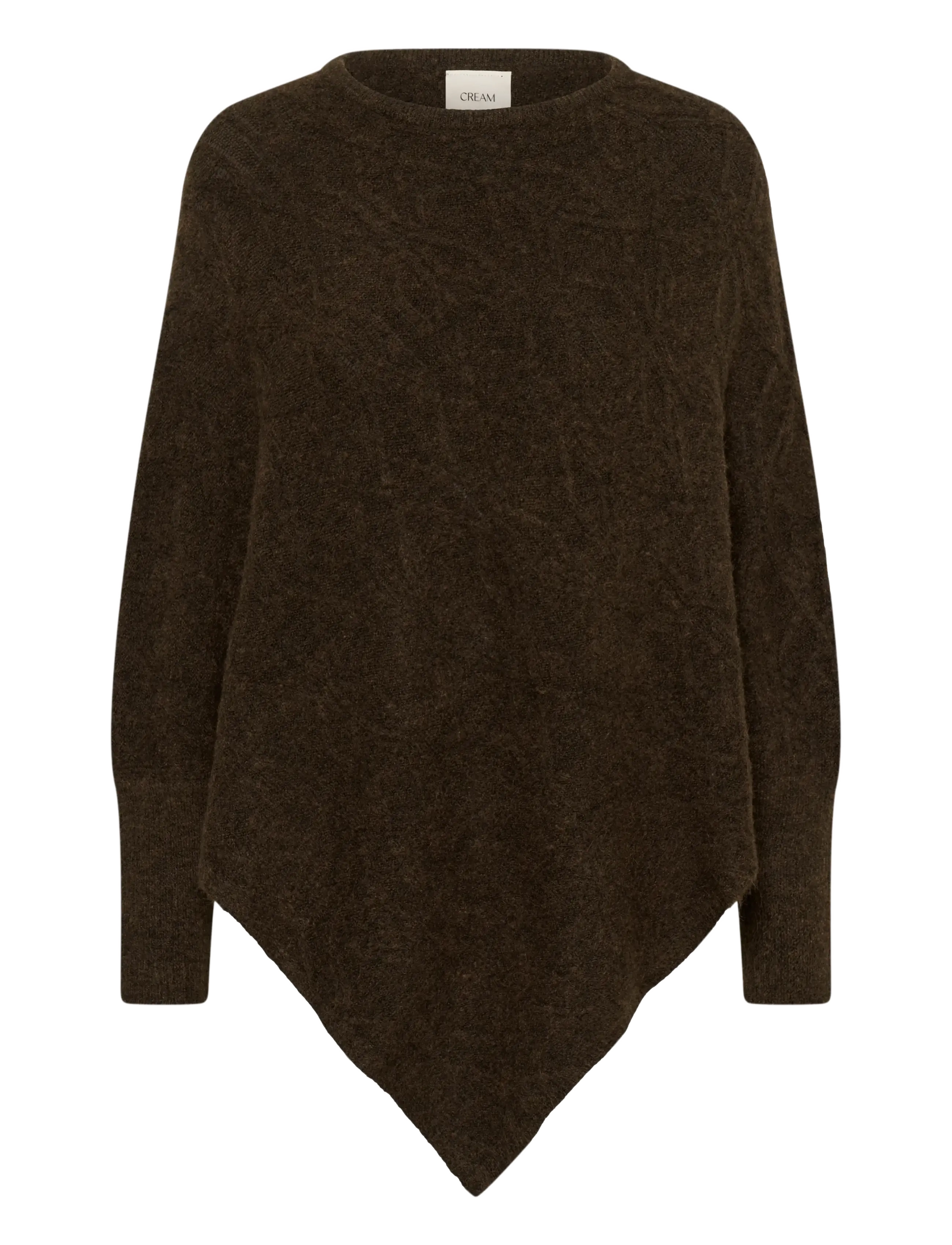 Cream Crelsie Knit Poncho, One Size, Knitwear, Braun - Ponchos, Frauen