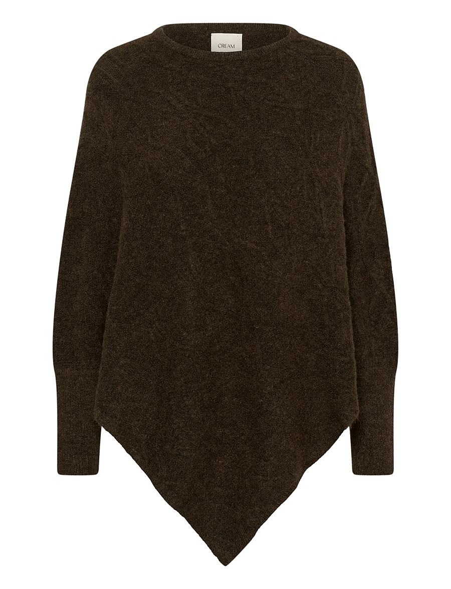 Cream - CRElsie Knit Poncho - ponchoer & kapper - java melange - 0