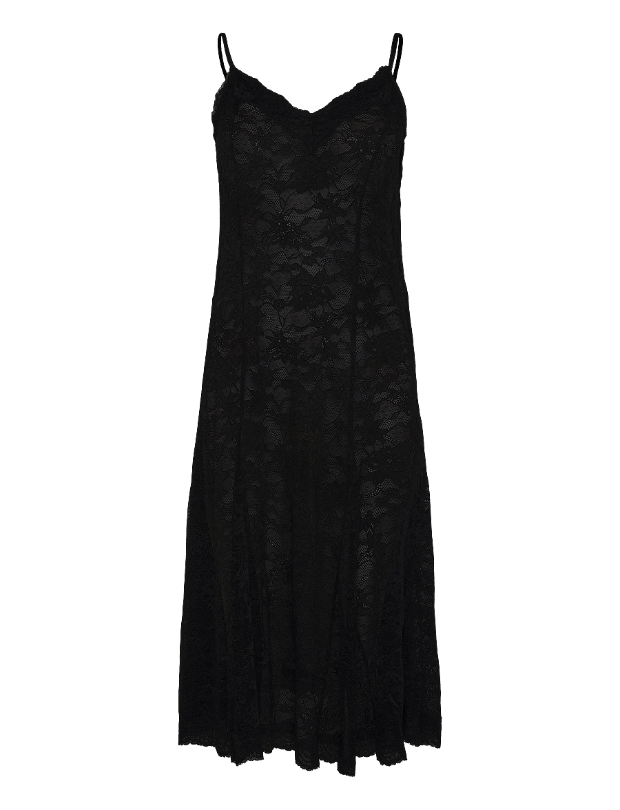 Cream - CRSanne Slipover Lace Dress - slip dresses - pitch black - 0