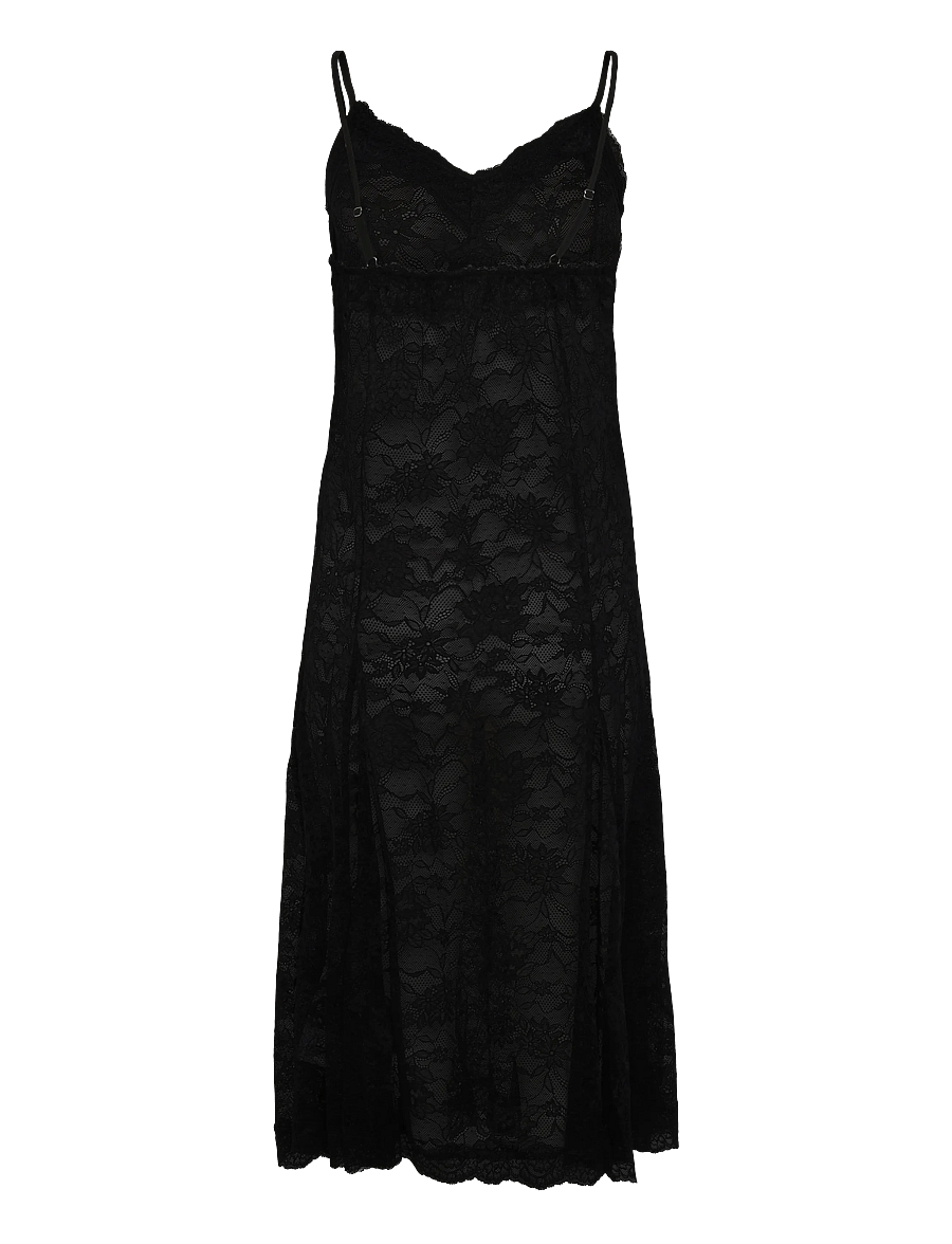 Cream - CRSanne Slipover Lace Dress - slip dresses - pitch black - 1
