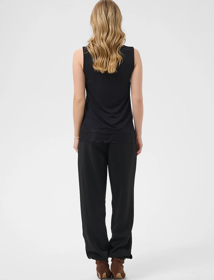 Cream - CRAlvaia Jersey Lace Top - Ärmellose tops - pitch black - 4