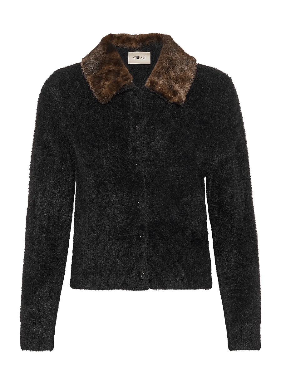 Cream - CRInaya Knit Cardigan - koftor - pitch black - 0