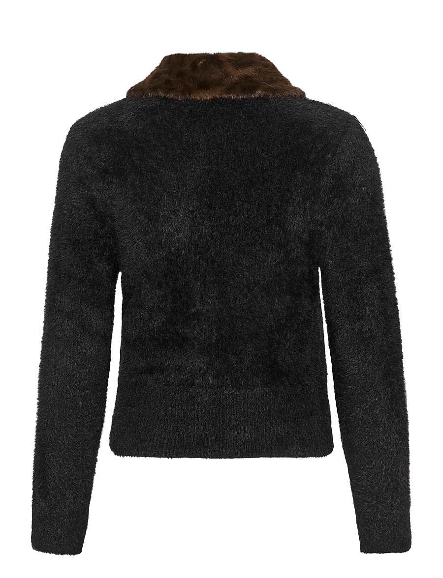 Cream - CRInaya Knit Cardigan - koftor - pitch black - 1