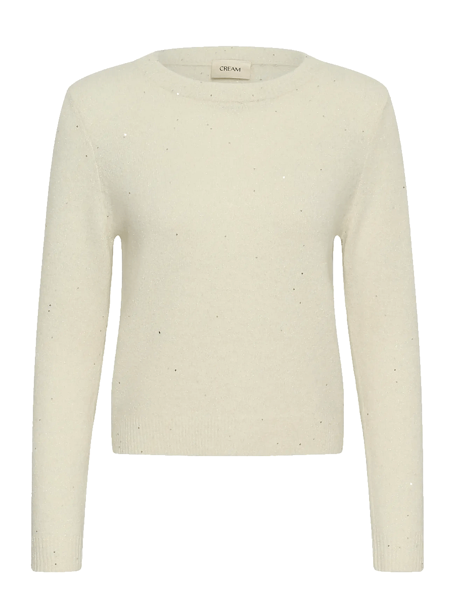 Cream - CRJolli Knit V-neck Pullover - stickade tröjor - whisper white - 0
