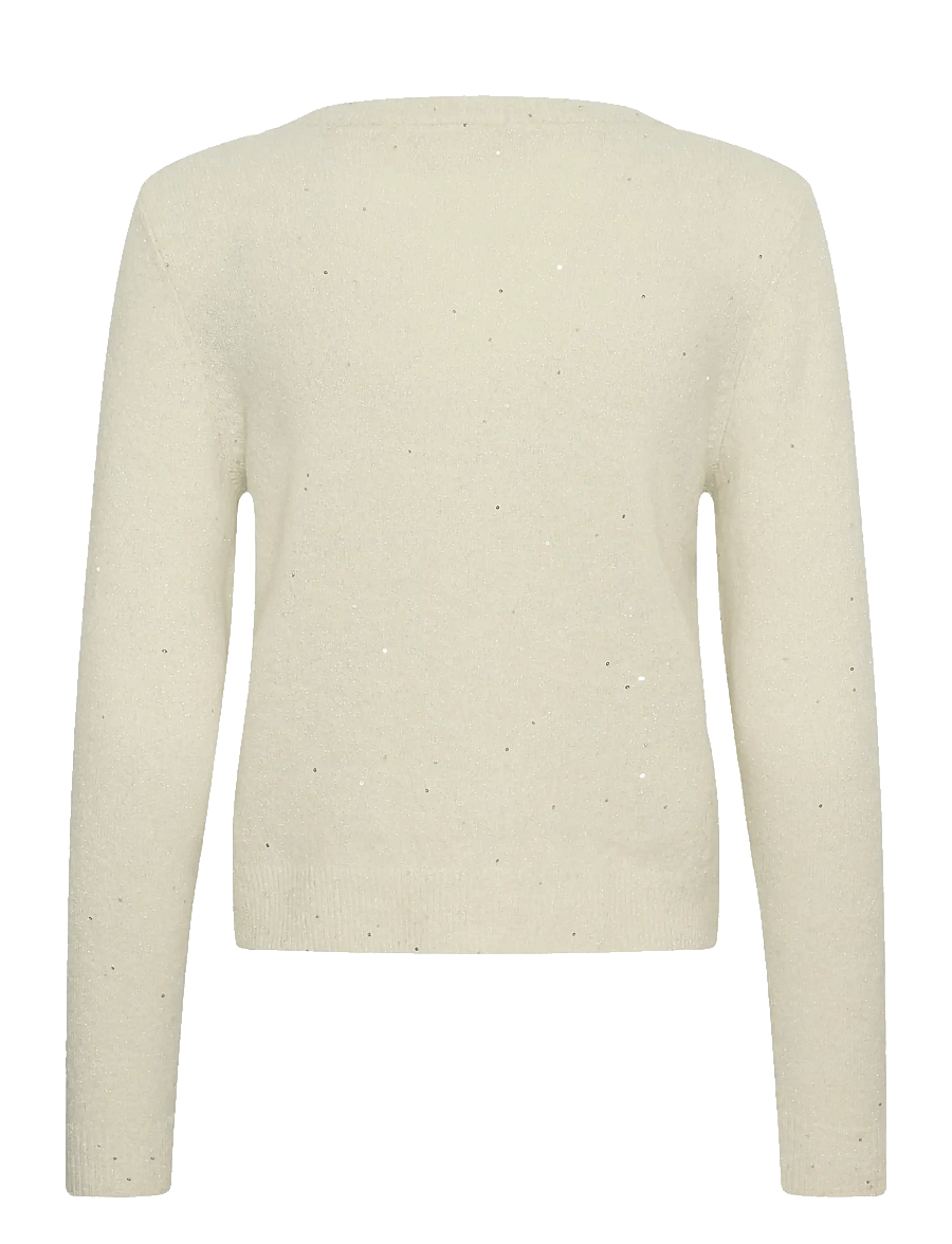 Cream - CRJolli Knit V-neck Pullover - stickade tröjor - whisper white - 1