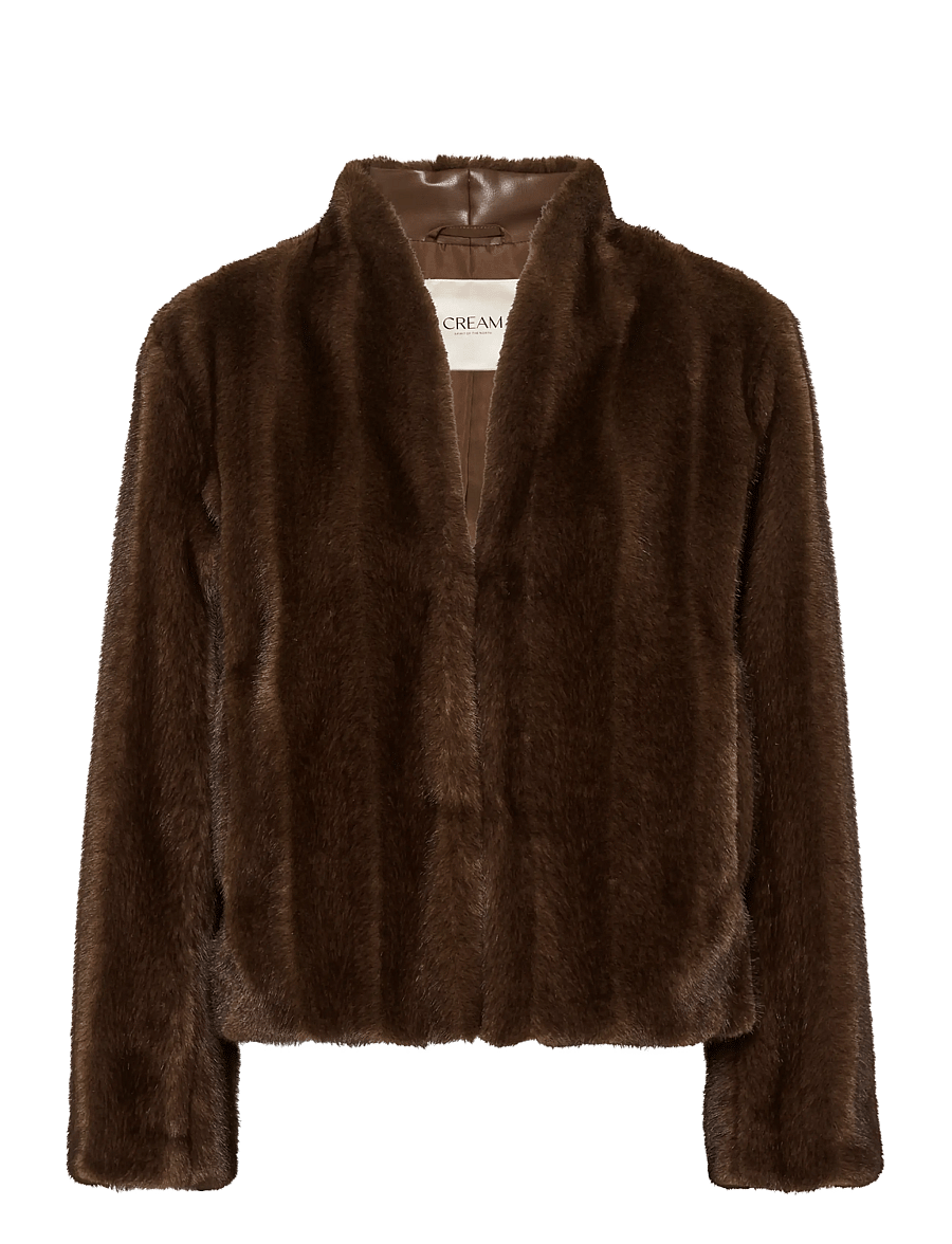 Cream - CRFrania Fur Jacket - faux fur - brown fur - 0