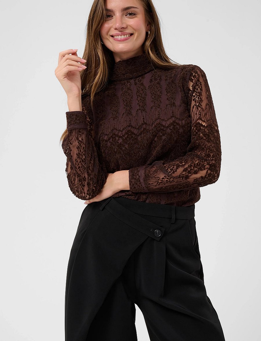Cream - CRBine Wrap Pant - hosen mit weitem bein - pitch black - 5