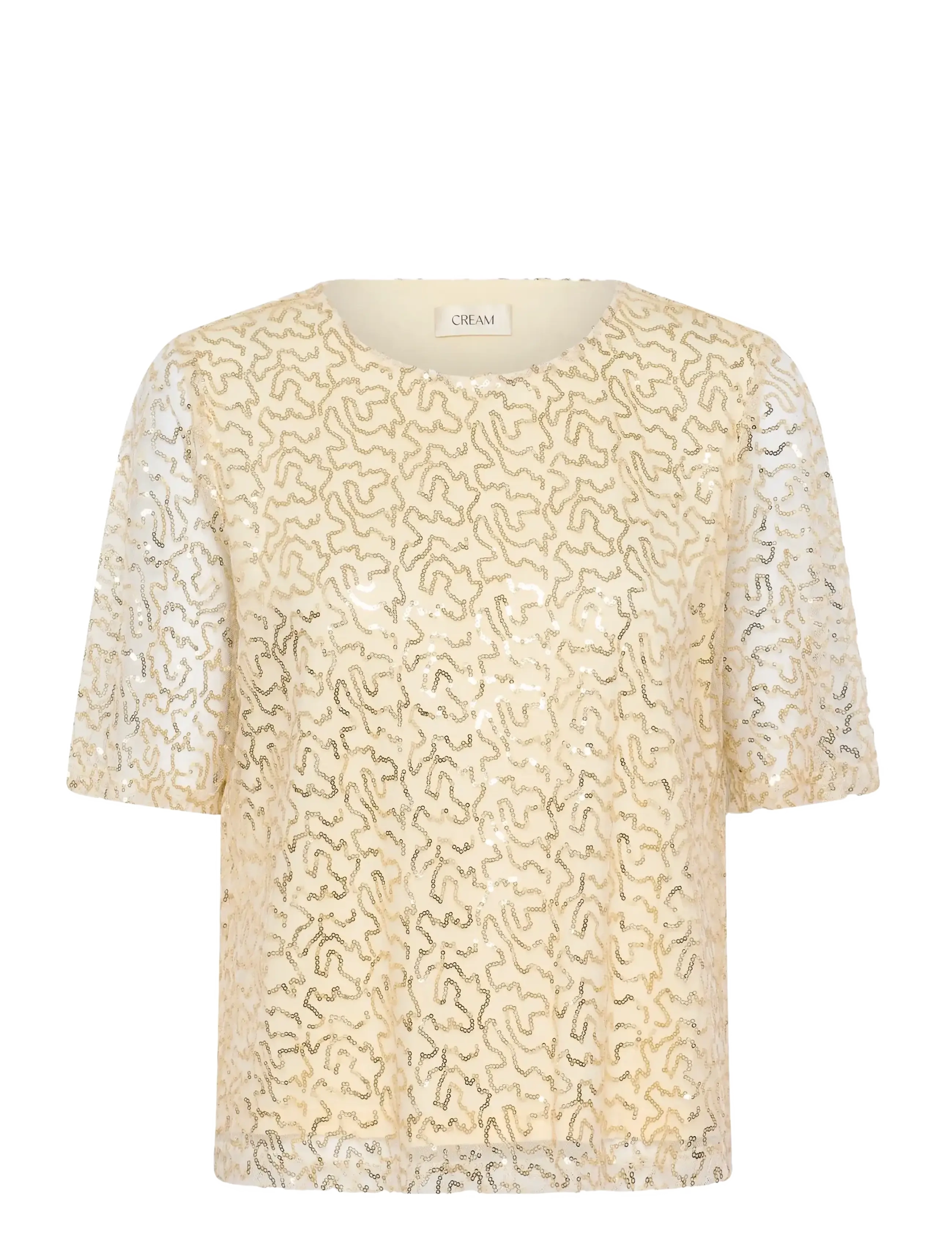 Cream CRShima Blouse - Modetrends - CHAMPAGNE GLITTER / gold