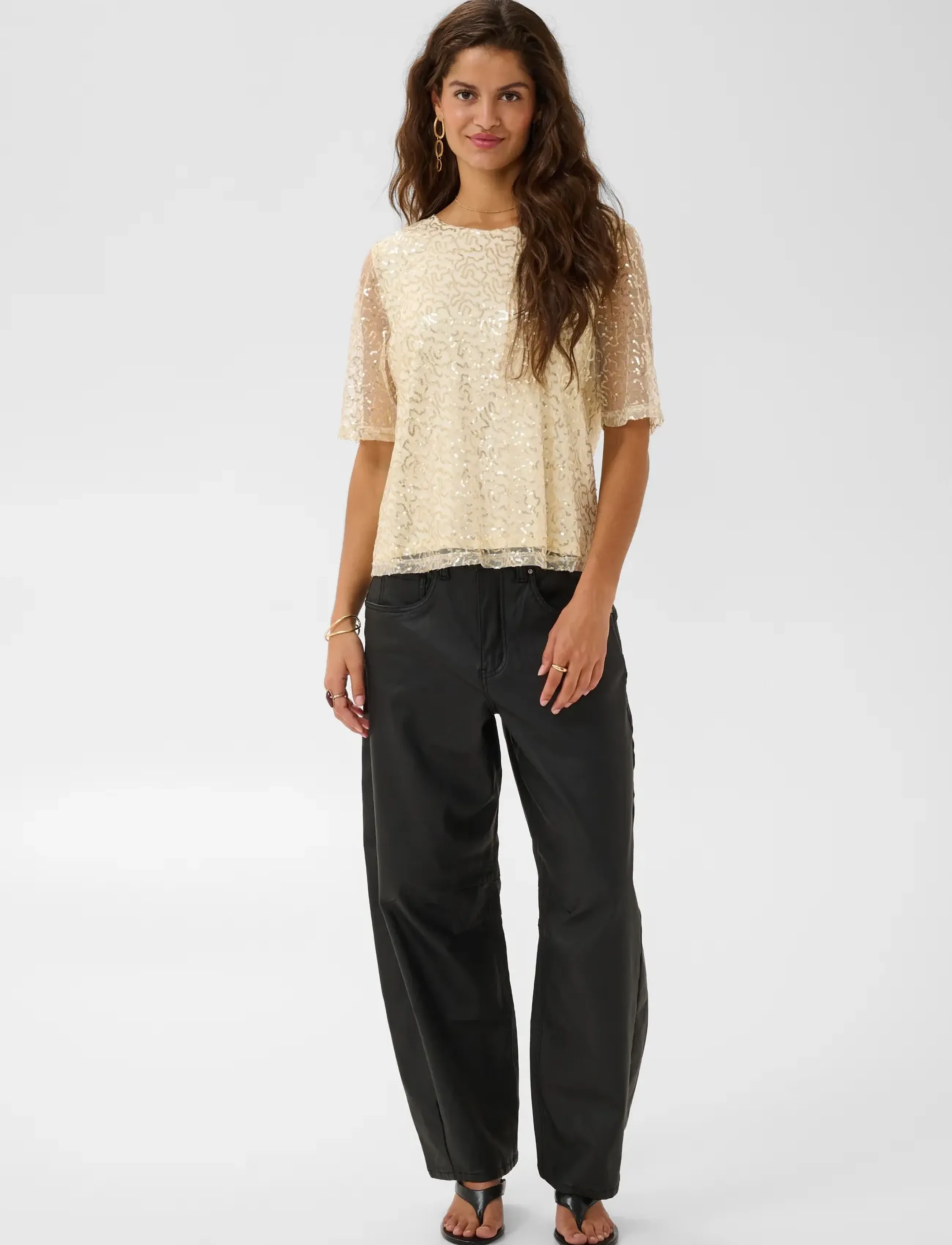 Cream - CRShima Blouse - champagne glitter - 3